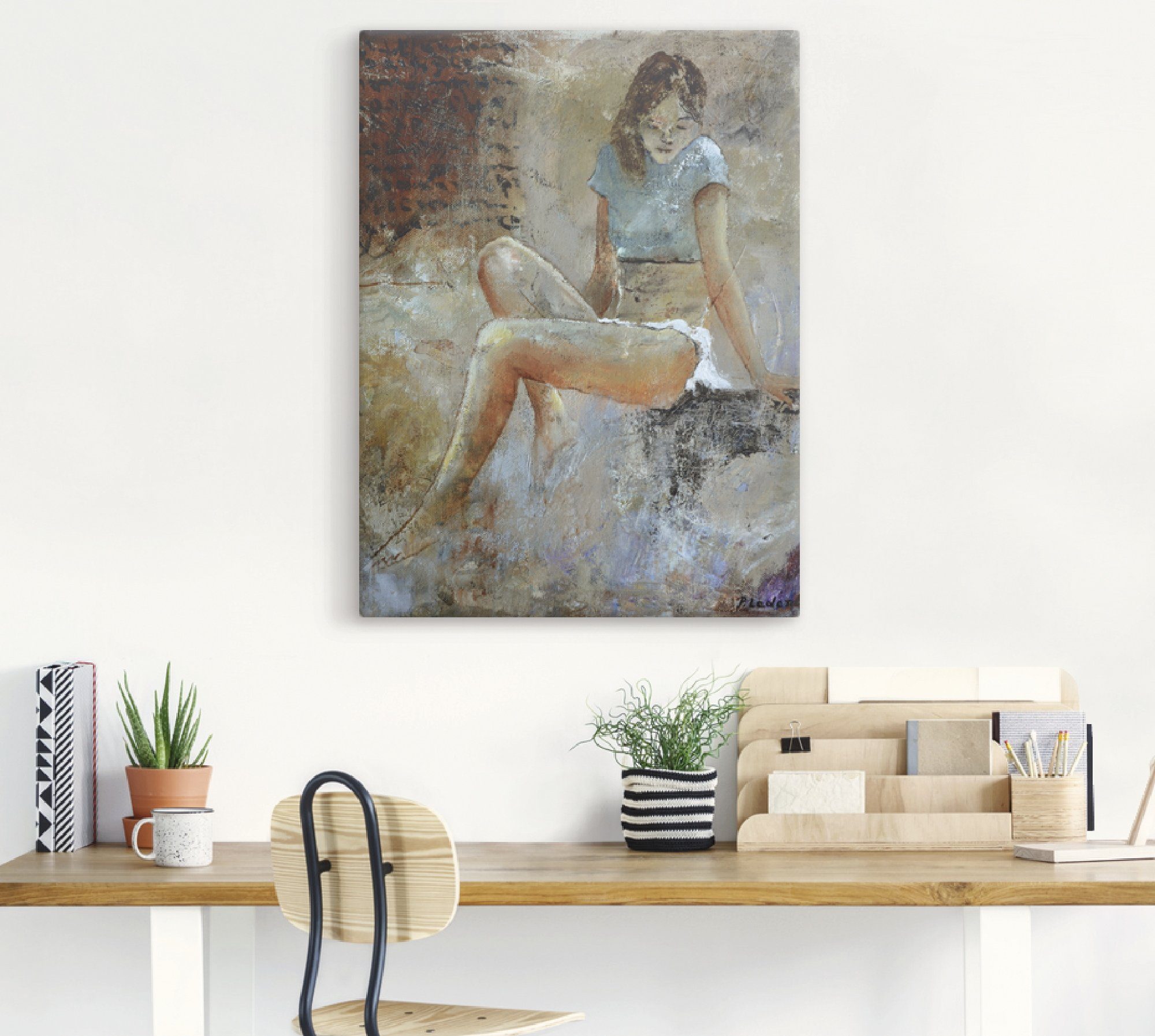 Artland Leinwandbild Junges Mädchen, Frau (1 St), auf Holzrahmen gespannt