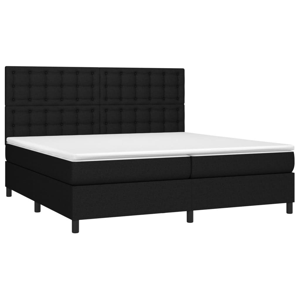 Bett Boxspringbett mit Matratze Schwarz 200x200 cm Stoff