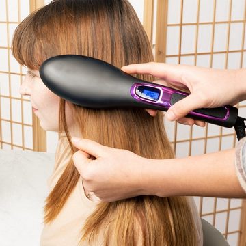 Navaris Haarglättbürste, elektrische Glättungsbürste Haarglätter - Heizung Bürste
