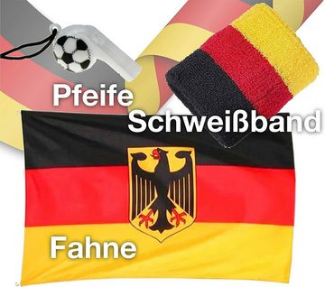 Dekotalent® Fahne XXL Deutschland Auto Fanartikel Set - Autozubehör - 7 Teilig - Fußball (7-St., 7-Teilig)
