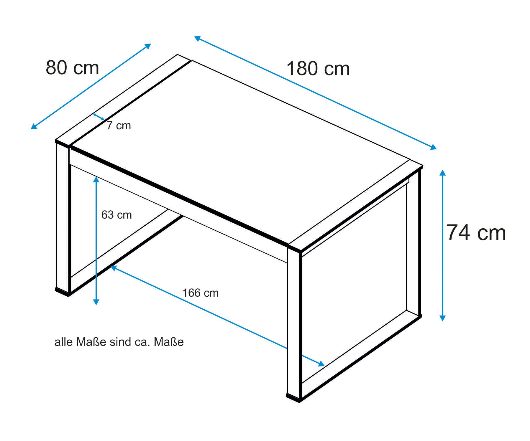 VOGL Möbelfabrik Schreibtisch Toronto, Bürotisch, aus Massivholz, oder Echtholzfurnier, In 2 Breiten, 180 cm und 140 cm