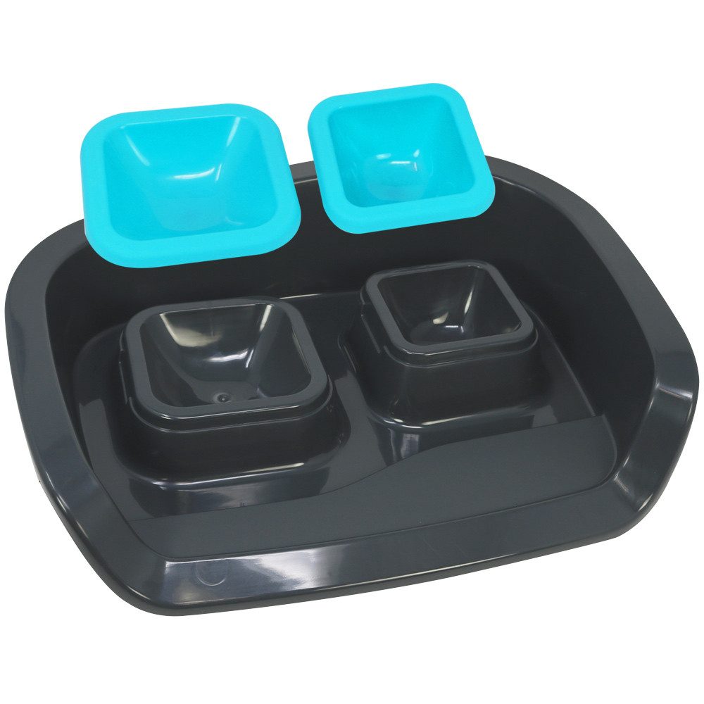 com-four Futterstation Futter- und Wasserstation, transparente Behälter kann für Wasser und Futter