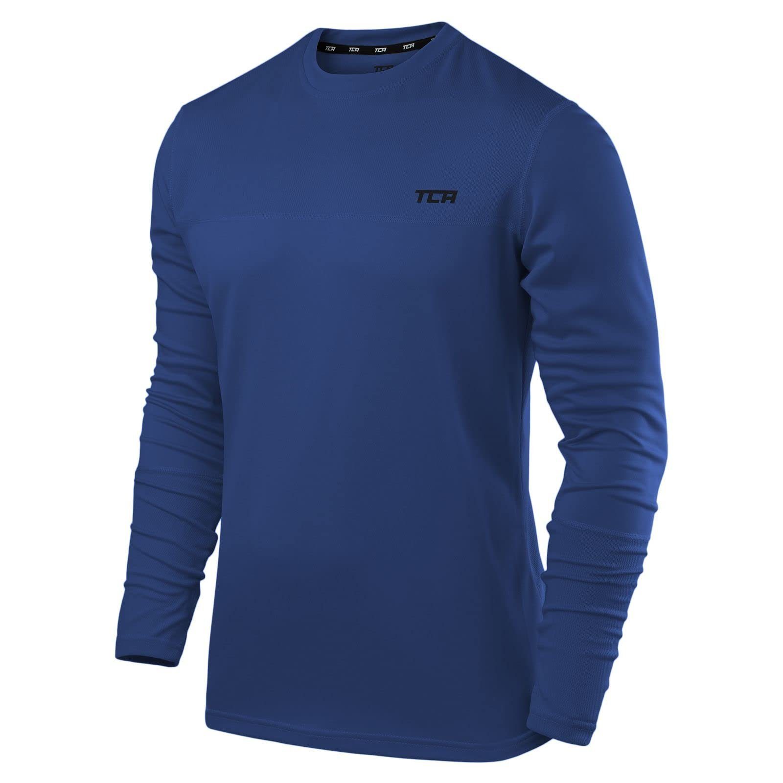 TCA Langarmshirt TCA Herren Langarm Laufshirt - Leuchtend Blau | Shirts