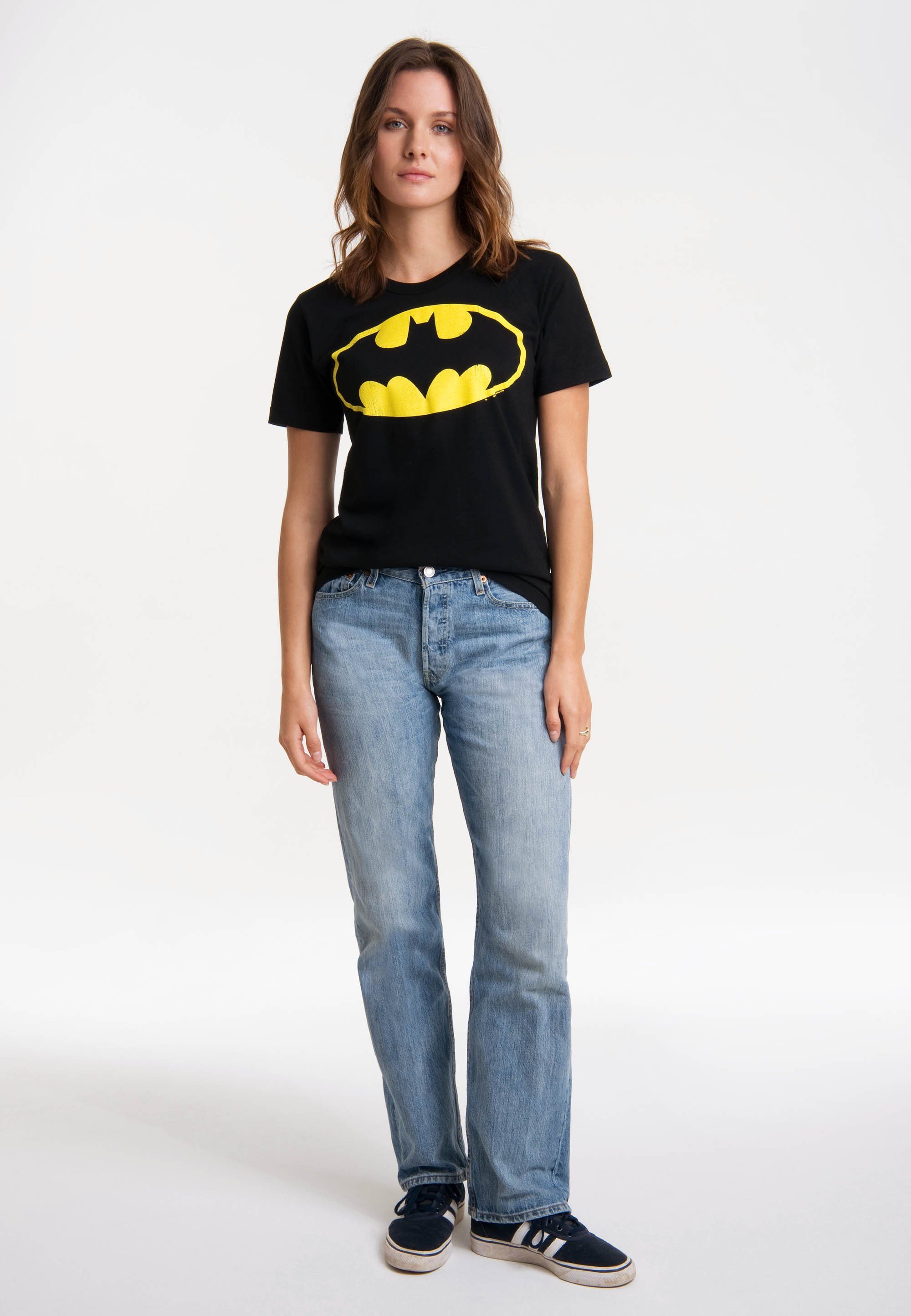 DC lizenziertem Print Logo T-Shirt LOGOSHIRT Comics - mit Batman