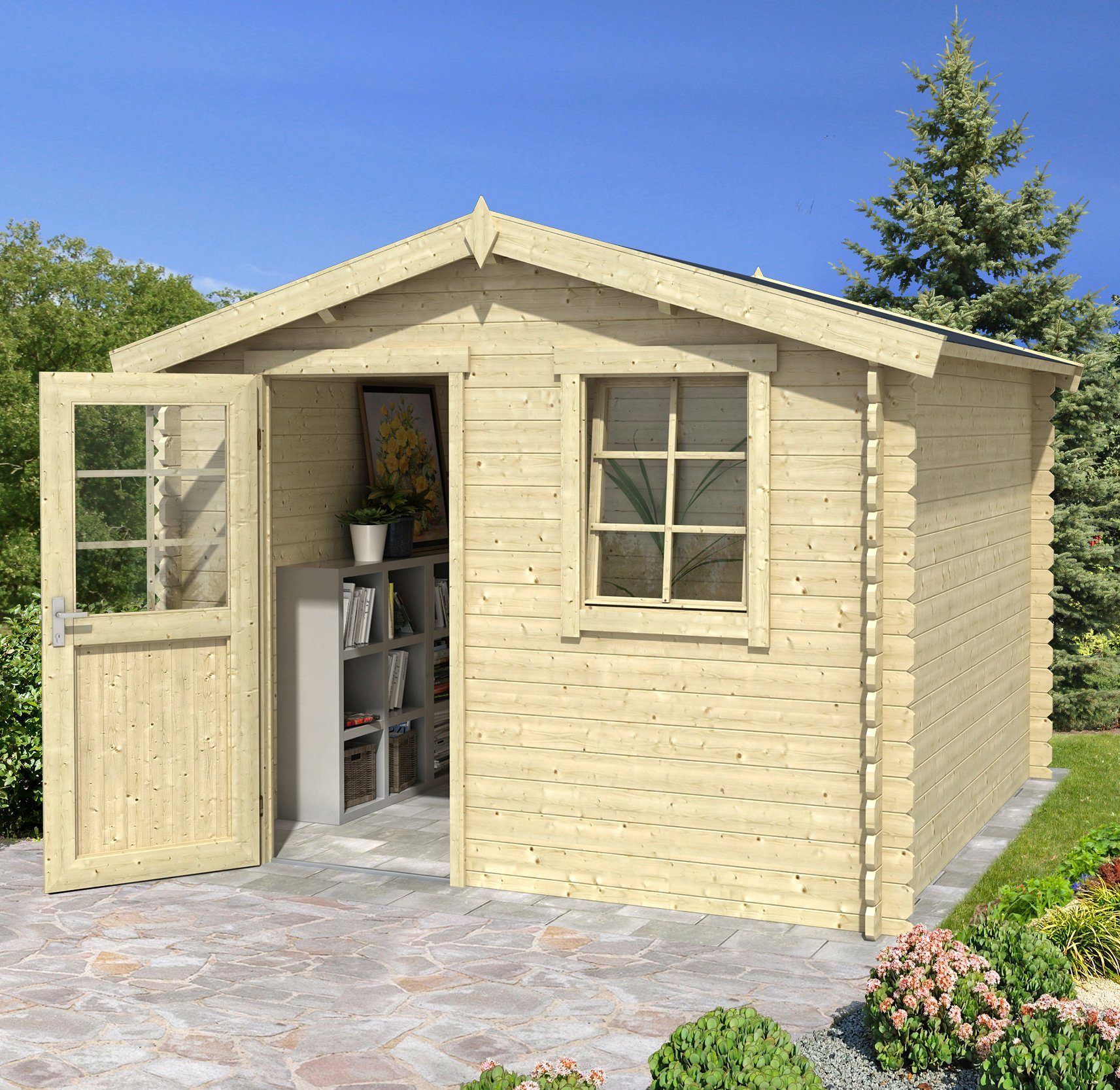 LASITA MAJA Gartenhaus Nina 230, BxT: 307x250 cm, Blockbohlenhaus 28mm