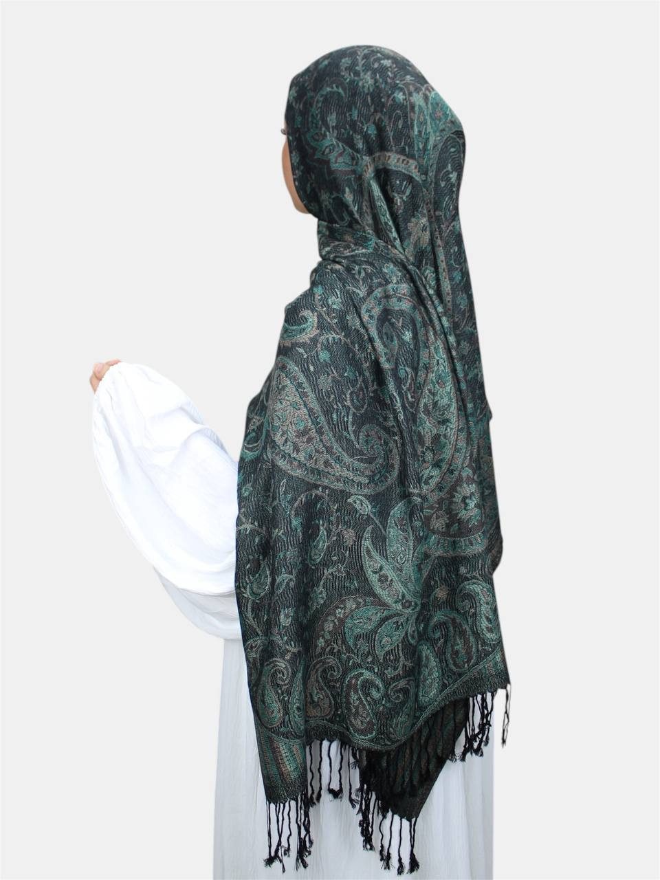 Kopftuch Safae Pashmina Muster Hijab Kopftuch Schal Fransentuch scarf Islam