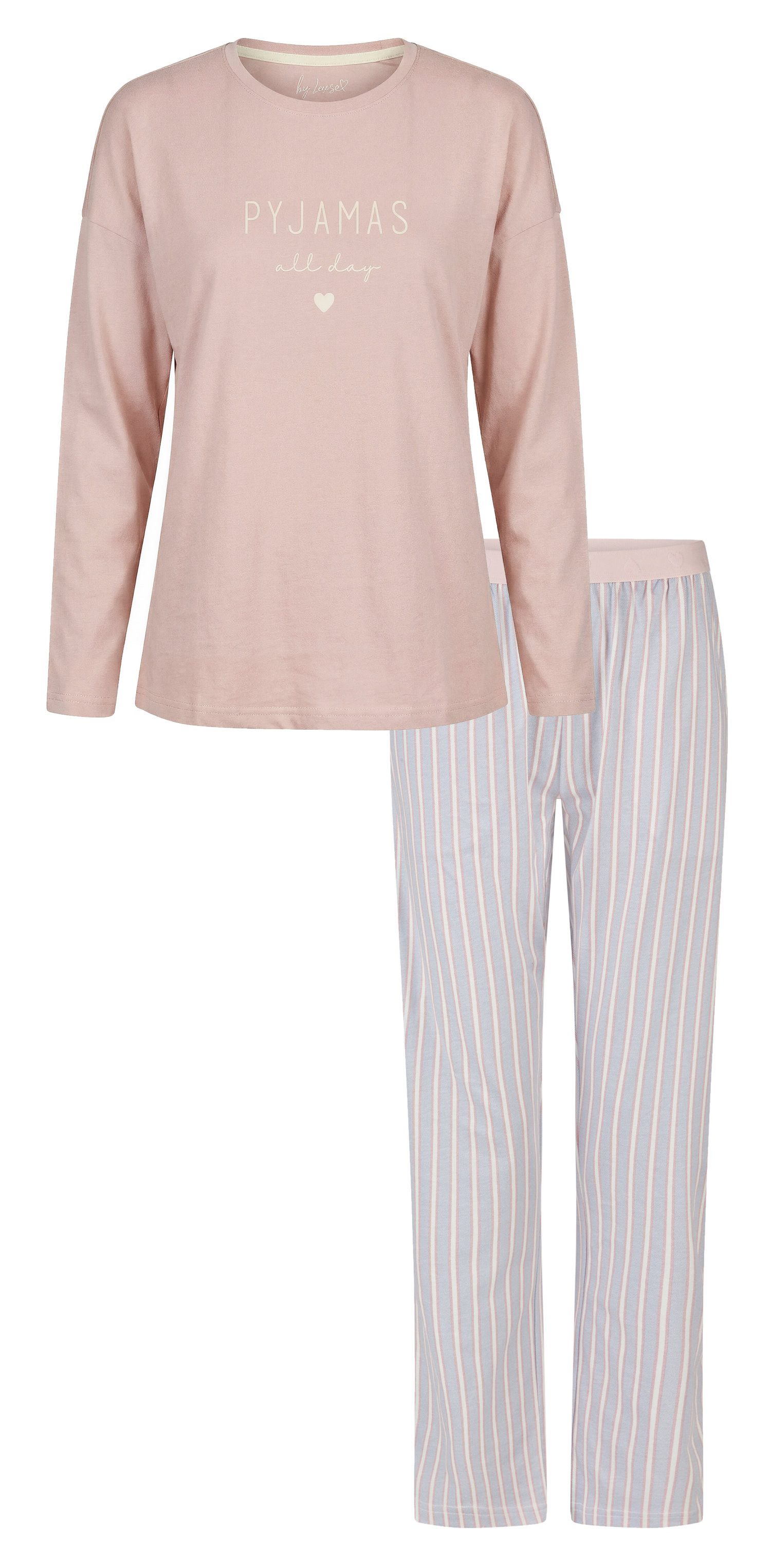 By Louise Schlafanzug Damen Pyjama modisch (2 tlg) Baumwolle
