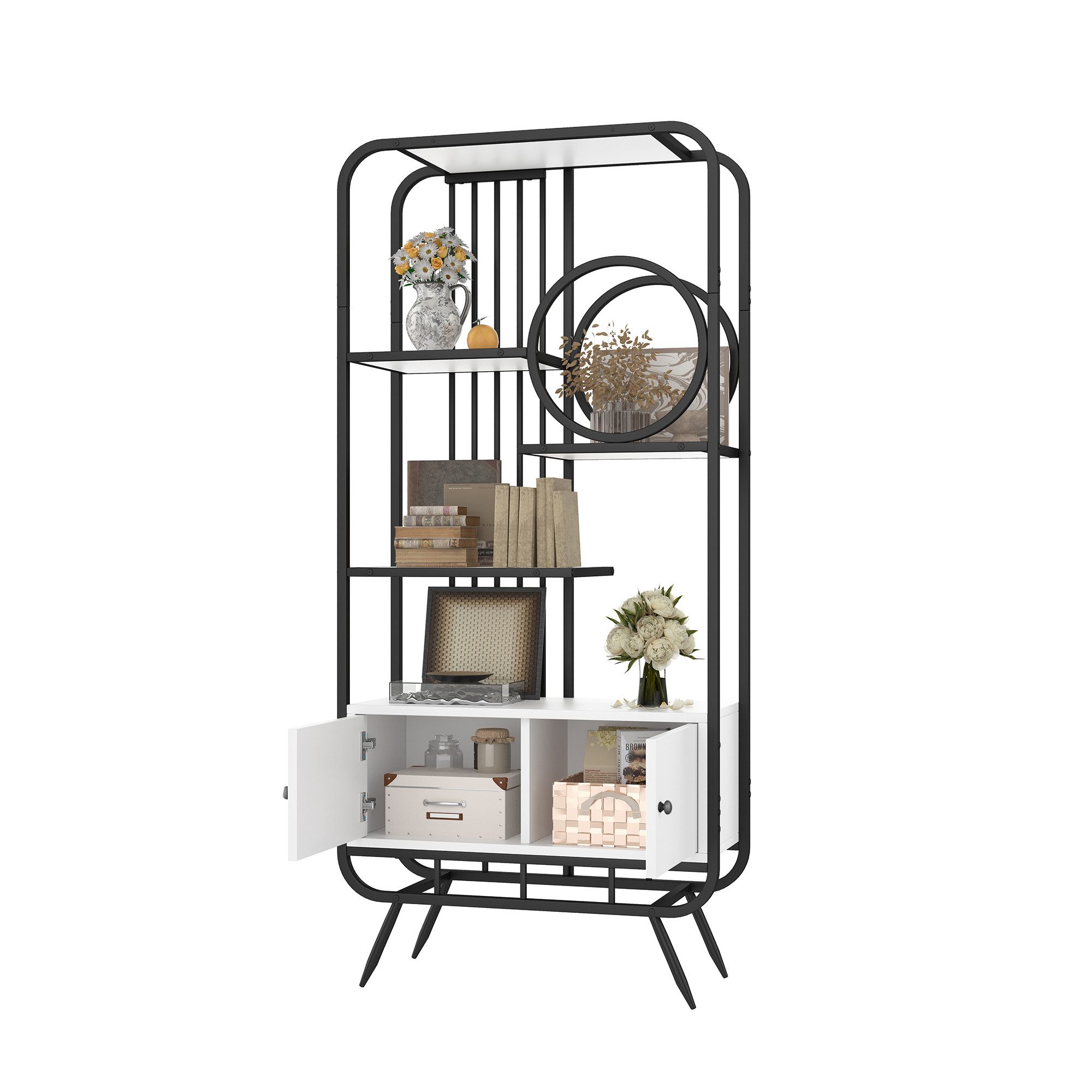 REDOM Bücherregal Metallregal,Wandregal, Metallregal, Weißer Lagerschrank günstig online kaufen