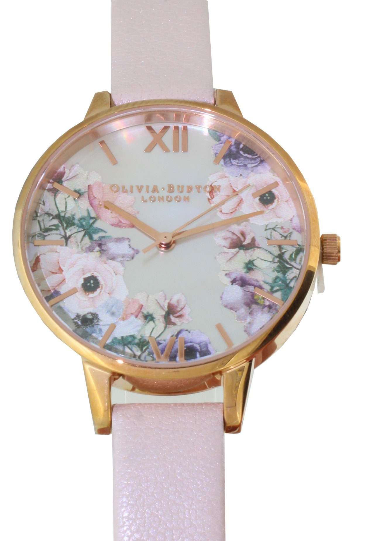 BURTON OB16PP53 OLIVIA Watch With Mother-Of-Pearl Quarzuhr Dial Demi Watercolour Florals Nude