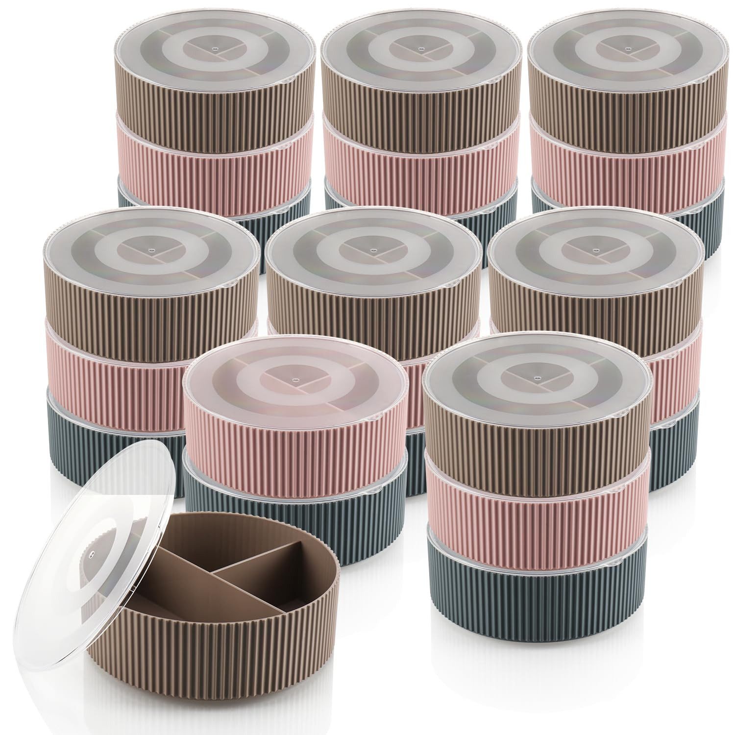 com-four Aufbewahrungsbox Organizer mit Deckel - Aufbewahrung von Kleinutensilien (24 St), Ordnungsboxen für Schmuck, Kosmetik, Nähzeug