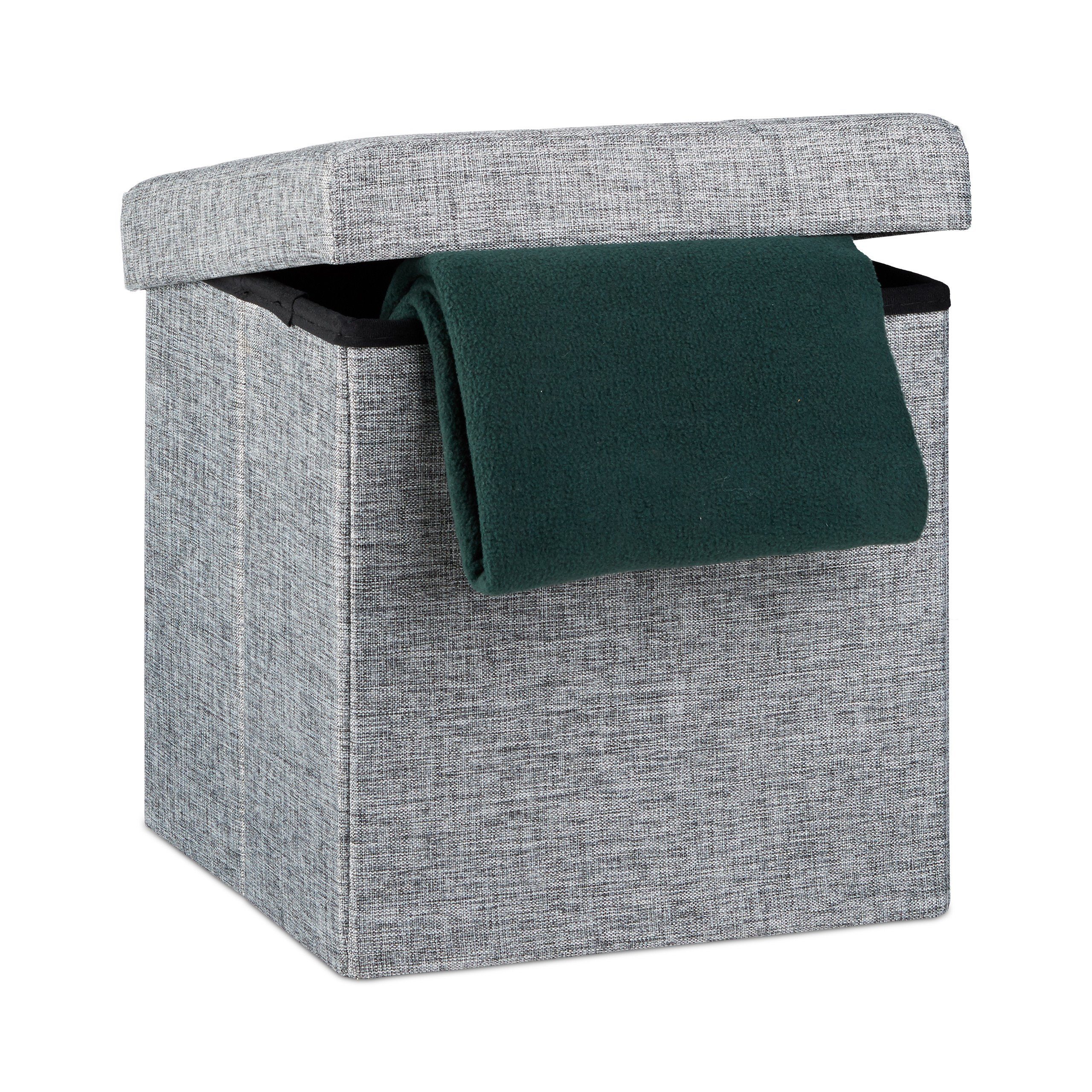 relaxdays Stauraumhocker Faltbarer Sitzhocker mit Stauraum günstig online kaufen