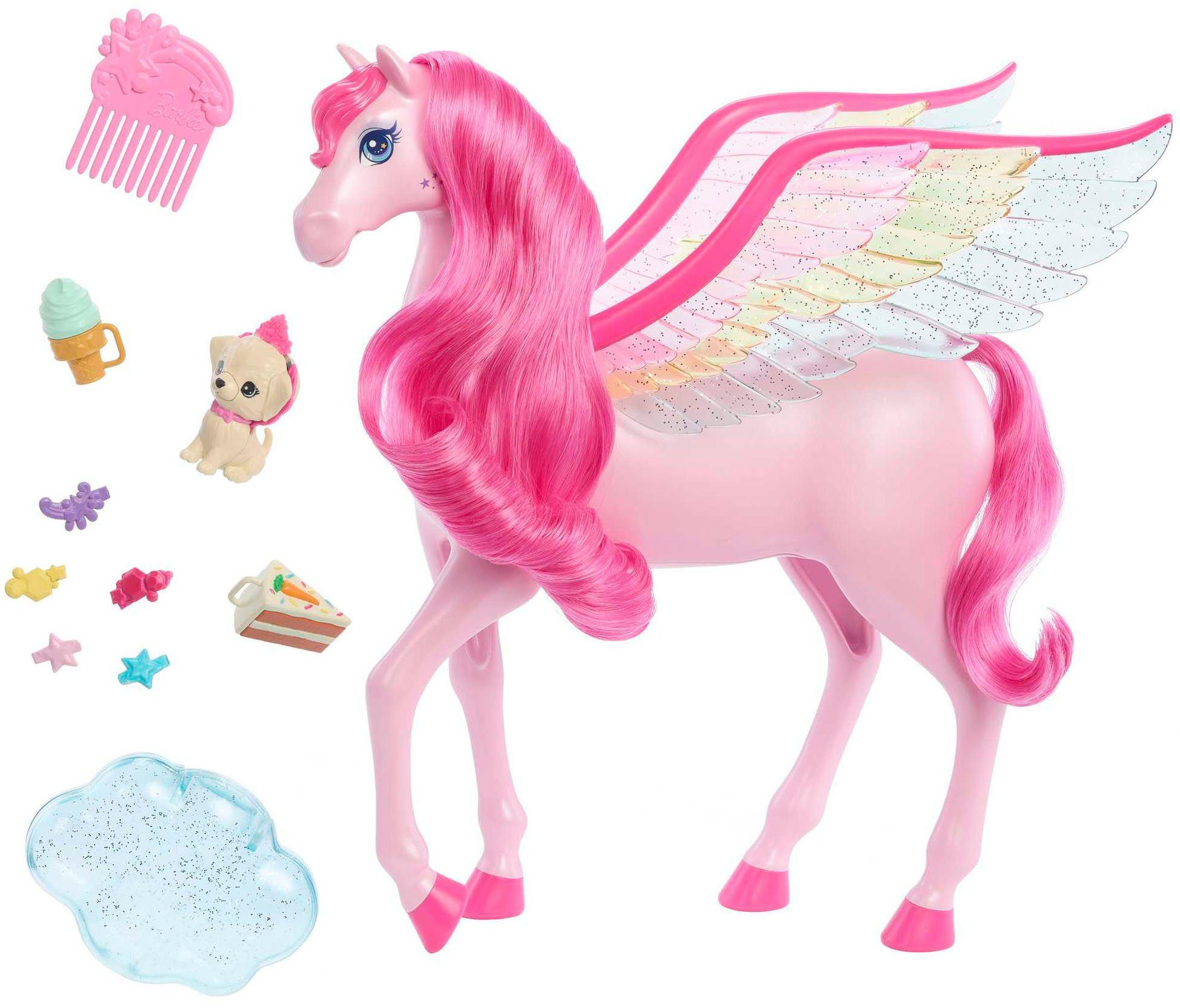 Barbie Anziehpuppe Ein verborgener Zauber, mit Rosafarbener Pegasus Hündchen