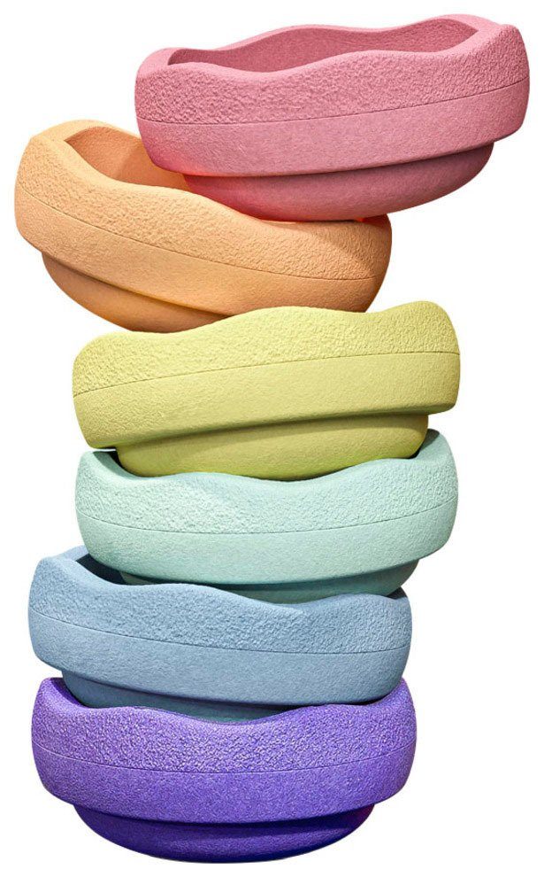 Stapelstein Balancetrainer Stapelstein rainbow pastel, für Drinnen und Draußen, 6-tlg. ØxH: 27,5x12 cm