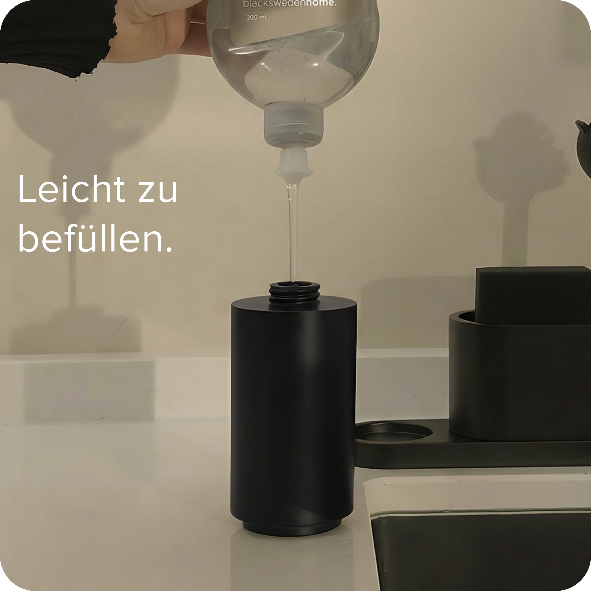 blackswedenhome. Küchenorganizer-Set Design Spülbecken Organizer mit entnehmbaren Spülmittelspender, (Spülbecken Organizer, Spülbürste, Schwamm), Kunststein, Ma – Bild 5 von 5
