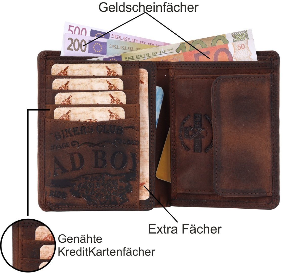 SHG Geldbörse Herren Leder mit Portemonnaie, Münzfach RFID Schutz Börse Brieftasche