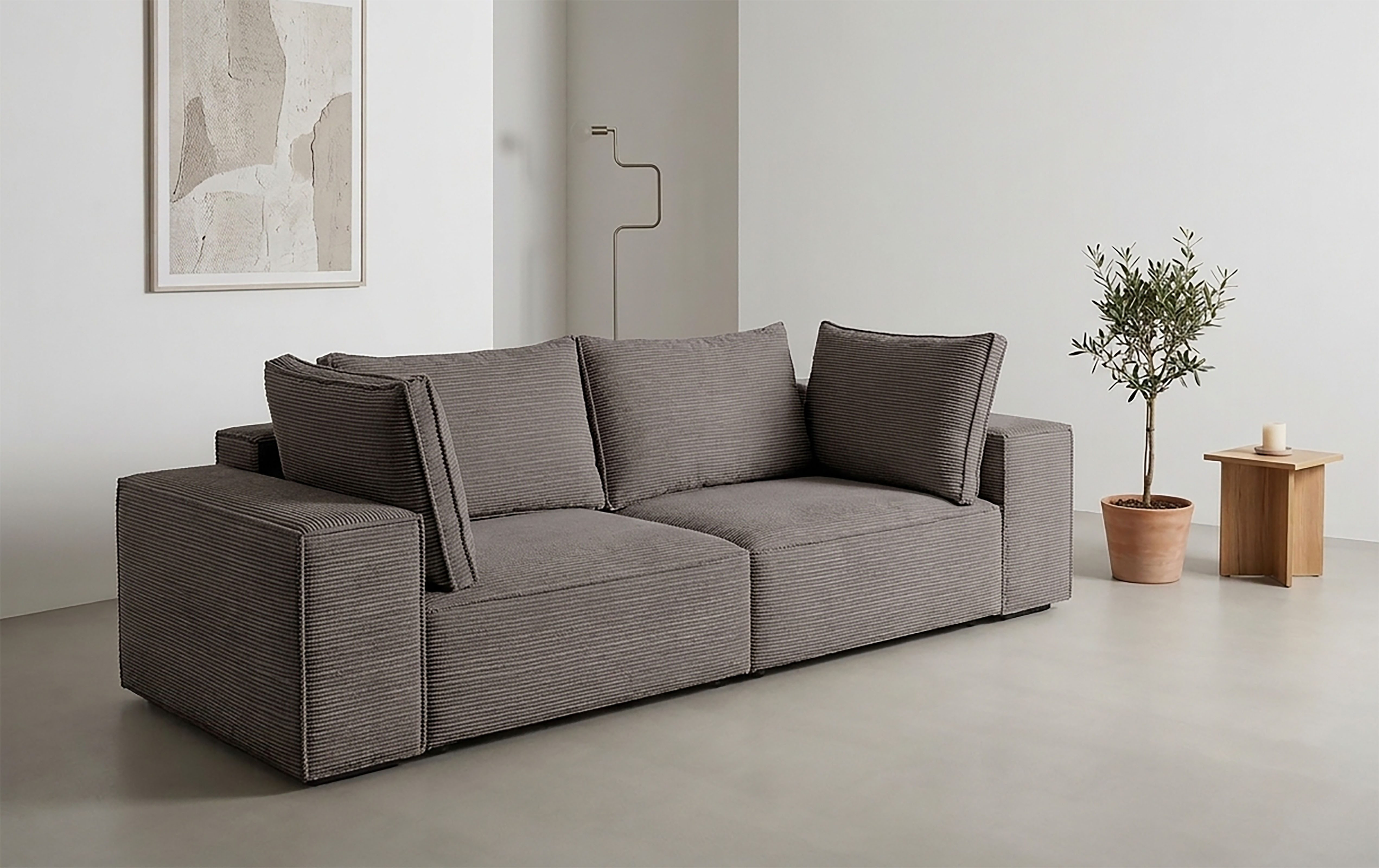 Trends by HG Big-Sofa CONOR, 2 Teile, Schlaffunktion + Bettkasten