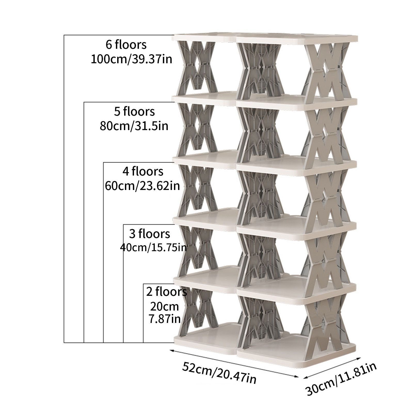 TWSOUL Schuhregal 6-lagiges, montagefreies, faltbares Schuhregal, Abnehmbar günstig online kaufen