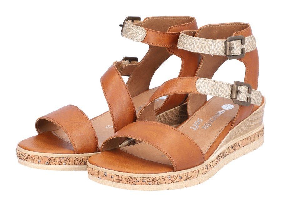Sandalette kombiniert mit Klettverschlüssen Remonte braun