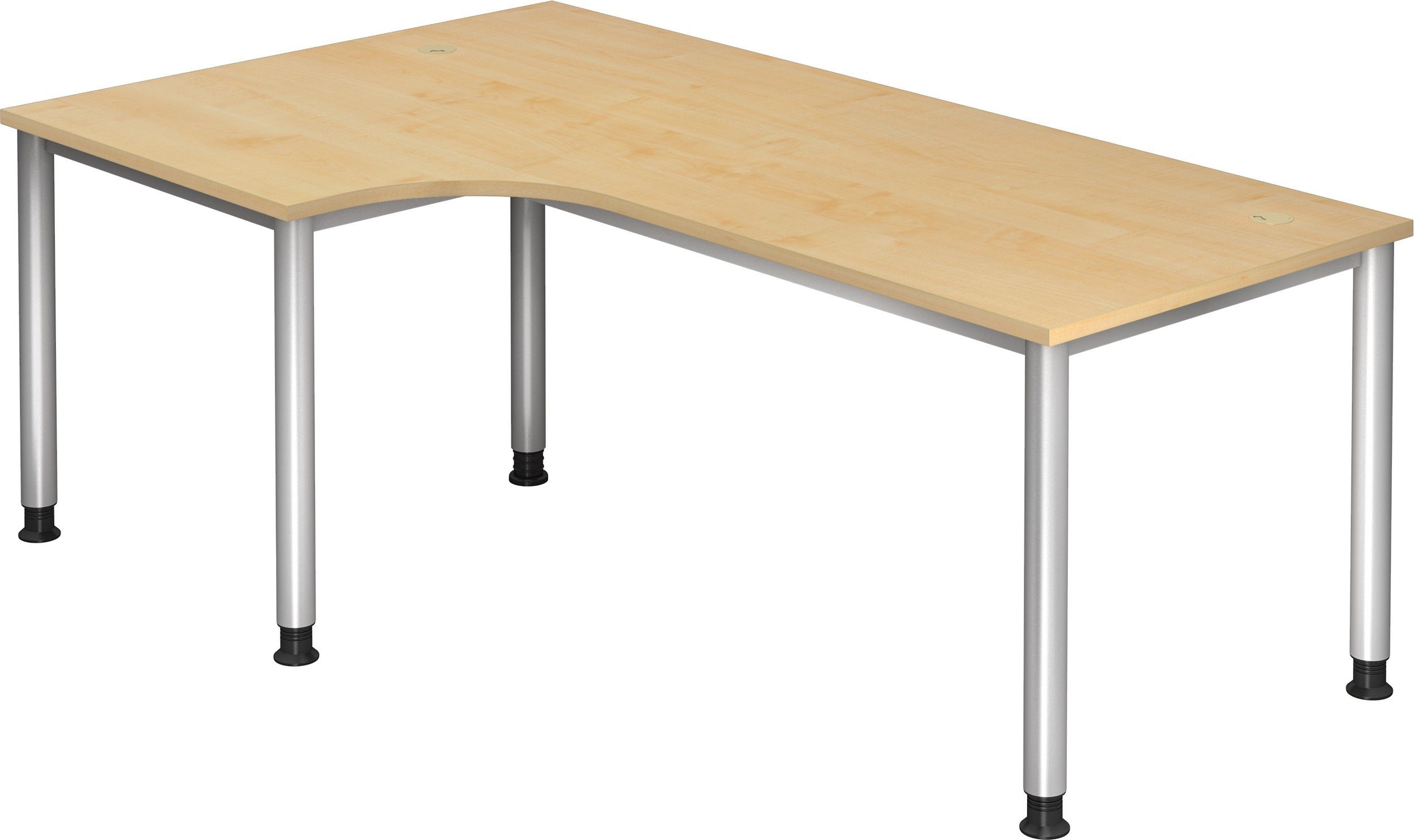 bümö Schreibtisch Schreibtisch Serie-H, Eckform: 200 x 120 cm - Dekor: Ahorn