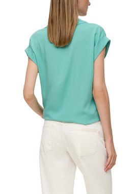 s.Oliver Kurzarmbluse Bluse mit Knoten-Detail Kontrast-Details