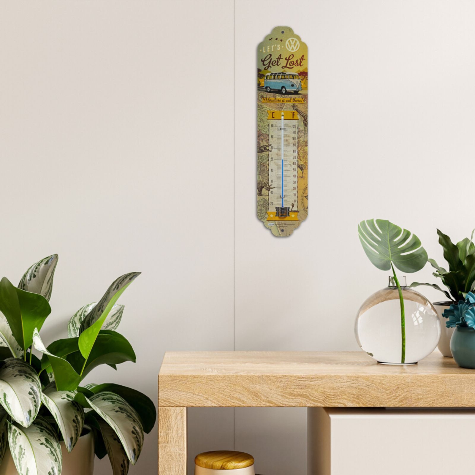 TFA Dostmann Gartenthermometer Thermometer VW Bulli analog Retro aus Metall NOSTALGIC-ART