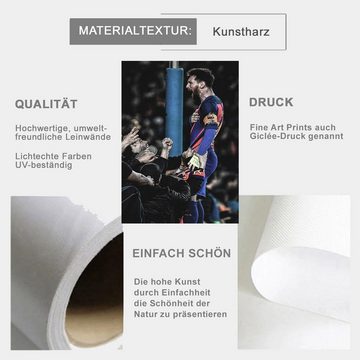 TPFLiving Kunstdruck (OHNE RAHMEN) Poster - Leinwand - Wandbild, Berühmte Fußballspieler - Lionel Messi (Leinwand Wohnzimmer, Leinwand Bilder, Kunstdruck), Leinwandbild bunt - Größe 13x18cm