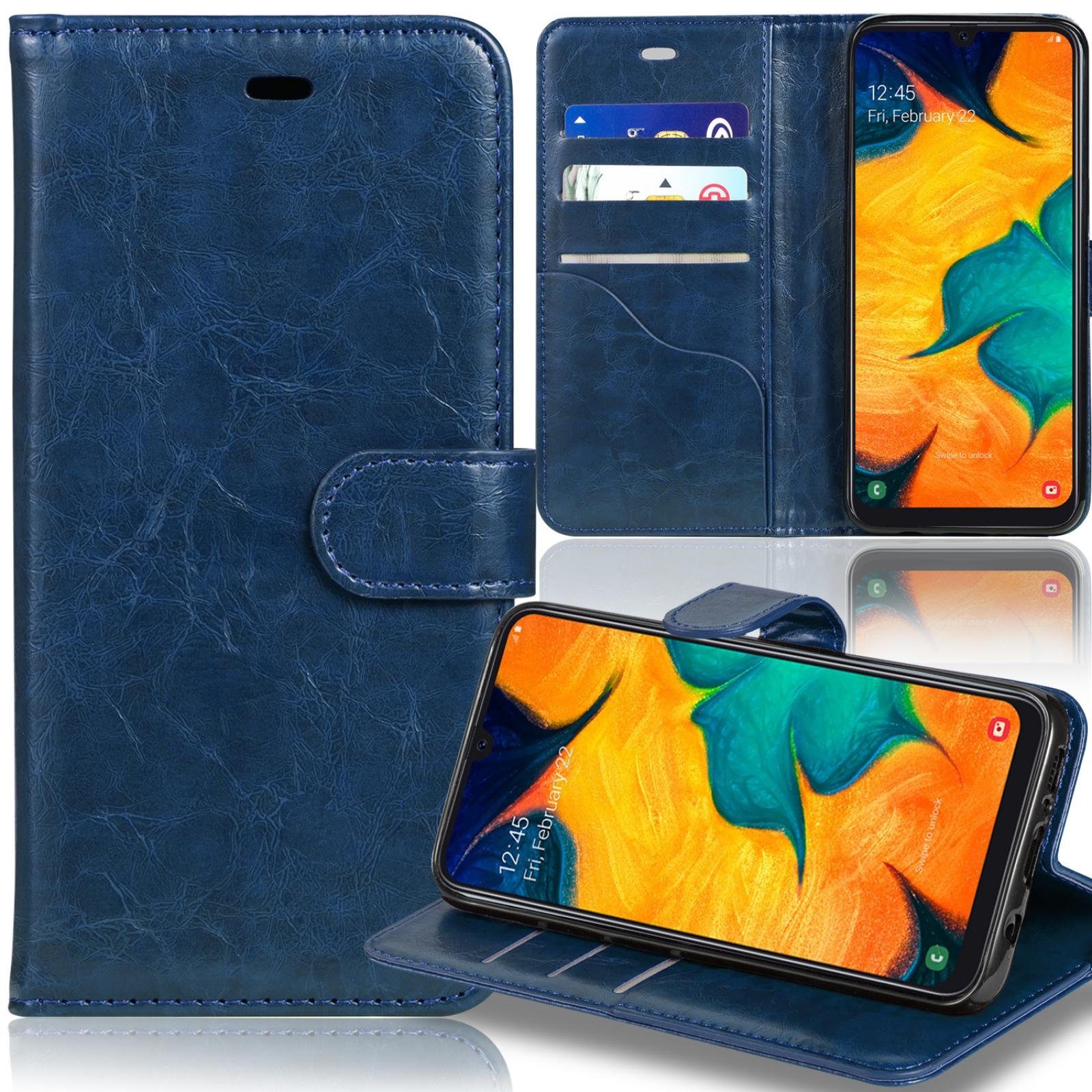 Numerva Smartphone-Hülle Bookstyle Wallet für Samsung Galaxy A30, Handy Tasche Schutz Hülle Etui Flip Cover