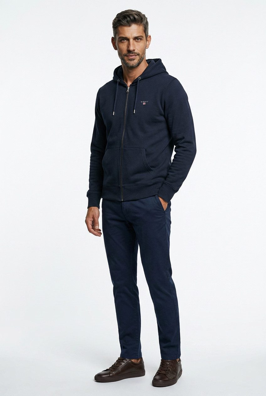 Gant Kapuzensweatjacke REG SHIELD FULL ZIP HOODIE mit Logostickerei auf der Brust – Bild 5 von 5