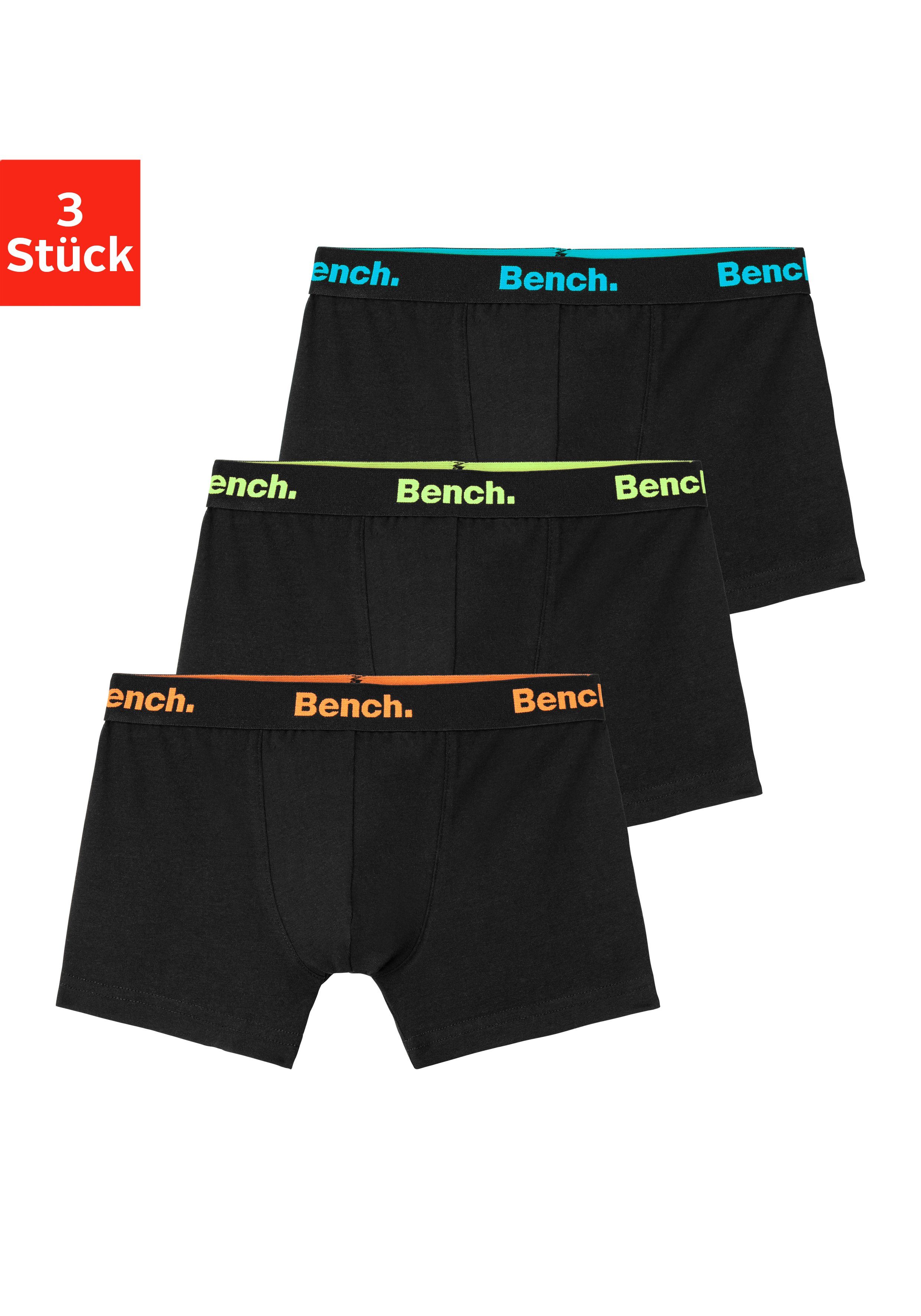 Bench. Boxer (Packung, 3-St) mit Details kontrastfarbene Logo-Webbund