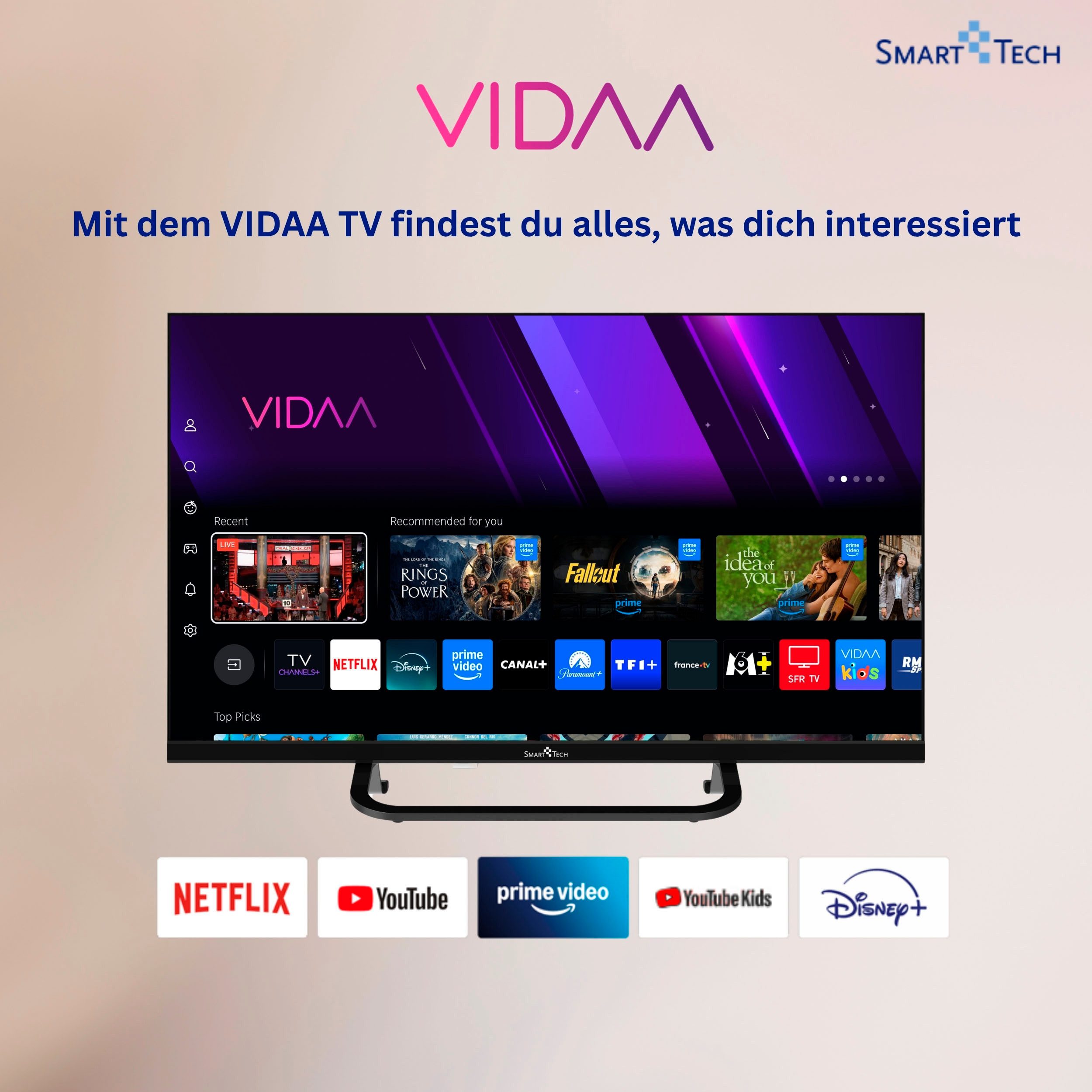 Smart Tech 24HV02V LED-Fernseher (60 cm/24 Zoll, HD ready, Smart-TV) – Bild 5 von 5