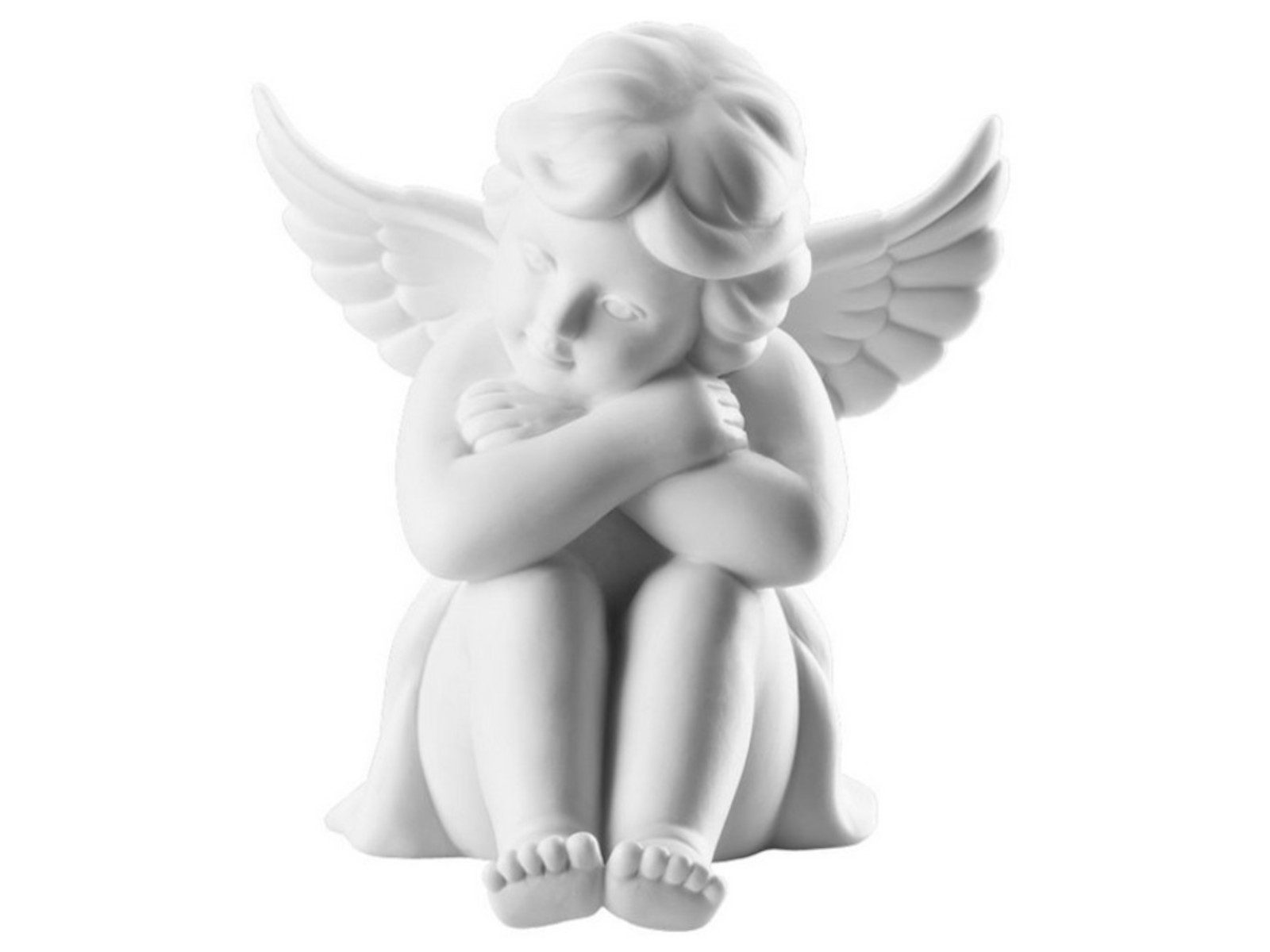Rosenthal Dekofigur Engel mittel Weiss matt Engel Sitzend, Figuren