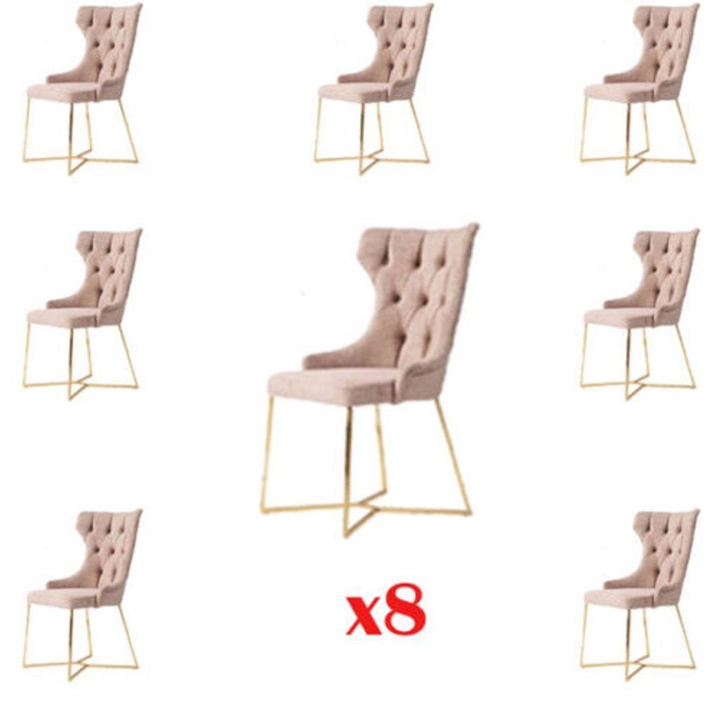 Polster 8x Gruppe Stuhl Esszimmer Design Sessel Set Stühle Garnitur JVmoebel Esszimmerstuhl,