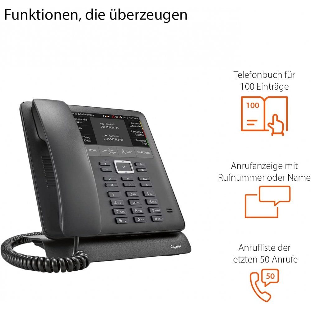 VoIP Kabelgebundenes Telefon 4,3 PRO Telefon - - - schwarz - schnurgebunden Gigaset Maxwell 4 Zoll