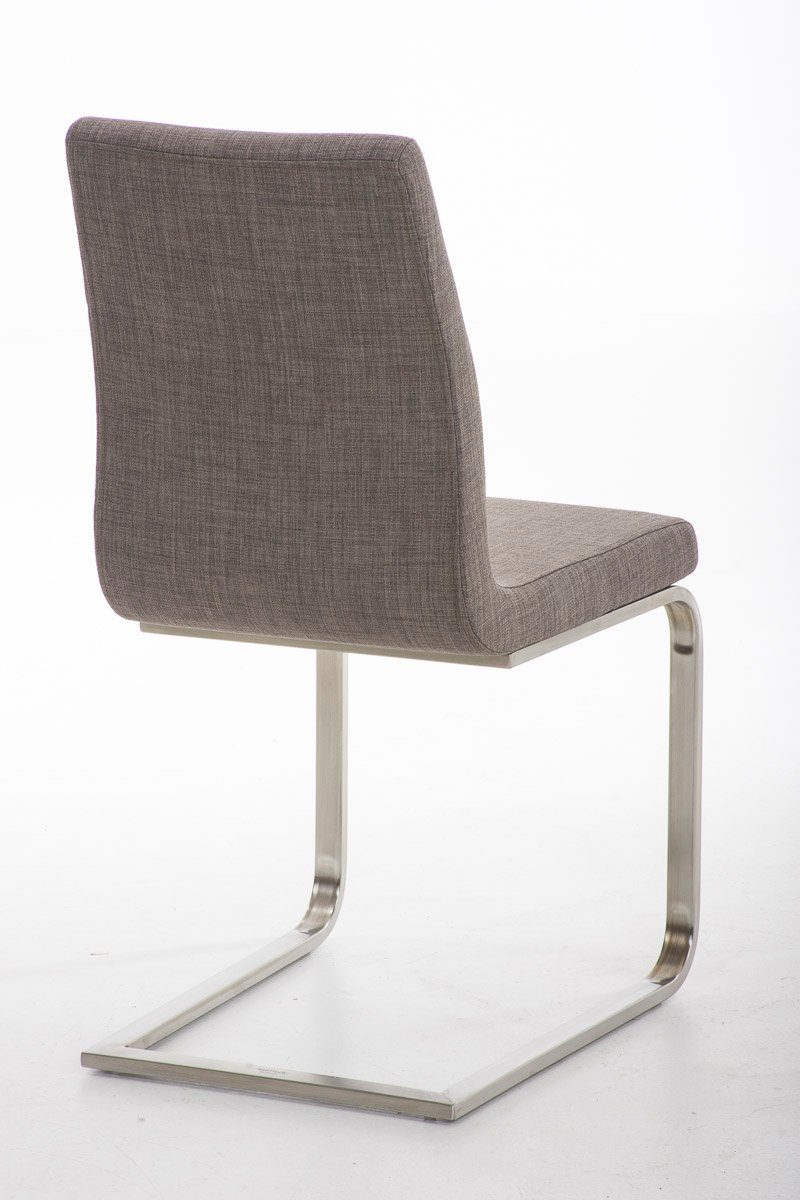 - (Küchenstuhl Freischwinger), - Edelstahl Gestell: Metall - TPFLiving Belfast Esszimmerstuhl Stoff Konferenzstuhl grau Sitzfläche mit hochwertig gebürstet - gepolsterter matt Wohnzimmerstuhl Sitzfläche: