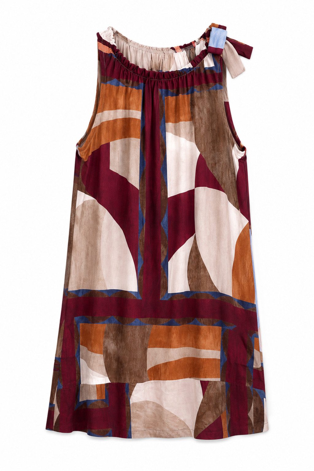 ITALY VIBES Sommerkleid - weiches Etuikleid mit abstraktem Print und Band - Damenkleid ONE SIZE - passend von Größen S bis L