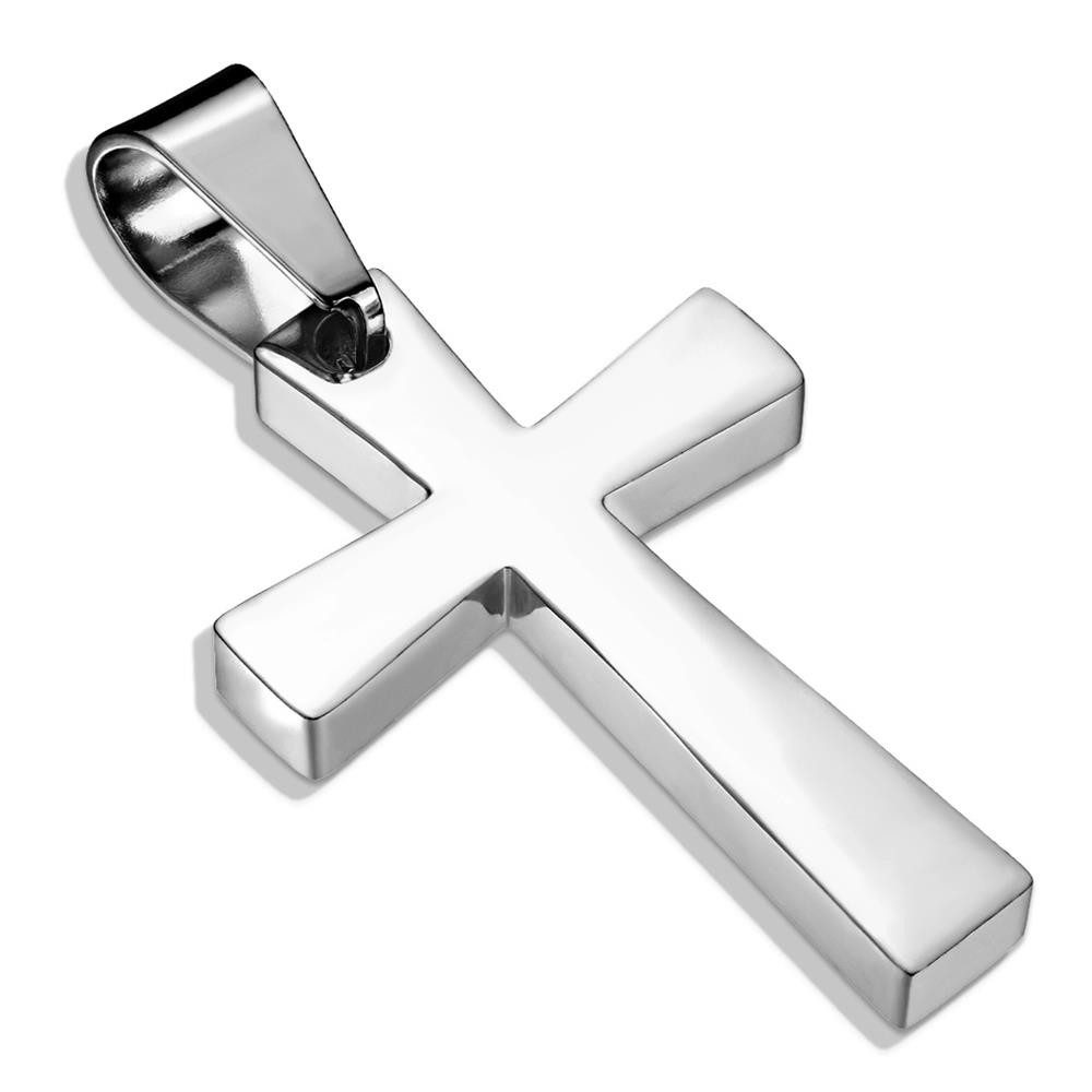 BUNGSA Kettenanhänger Anhänger Kreuz Silber aus Edelstahl Unisex (1-tlg), Pendant Halsketten
