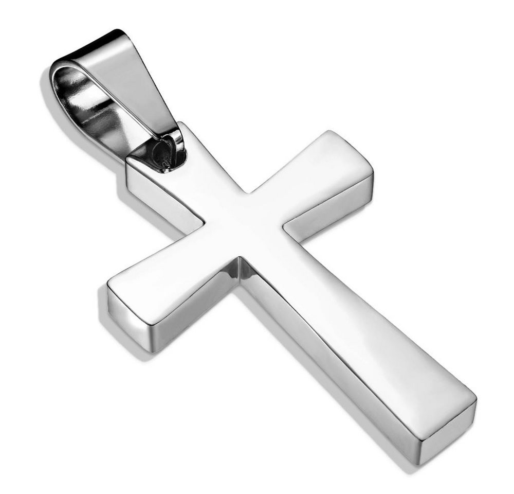 BUNGSA Anhänger Set Anhänger Kreuz Silber aus Edelstahl Unisex (1-tlg), Pendant Halsketten