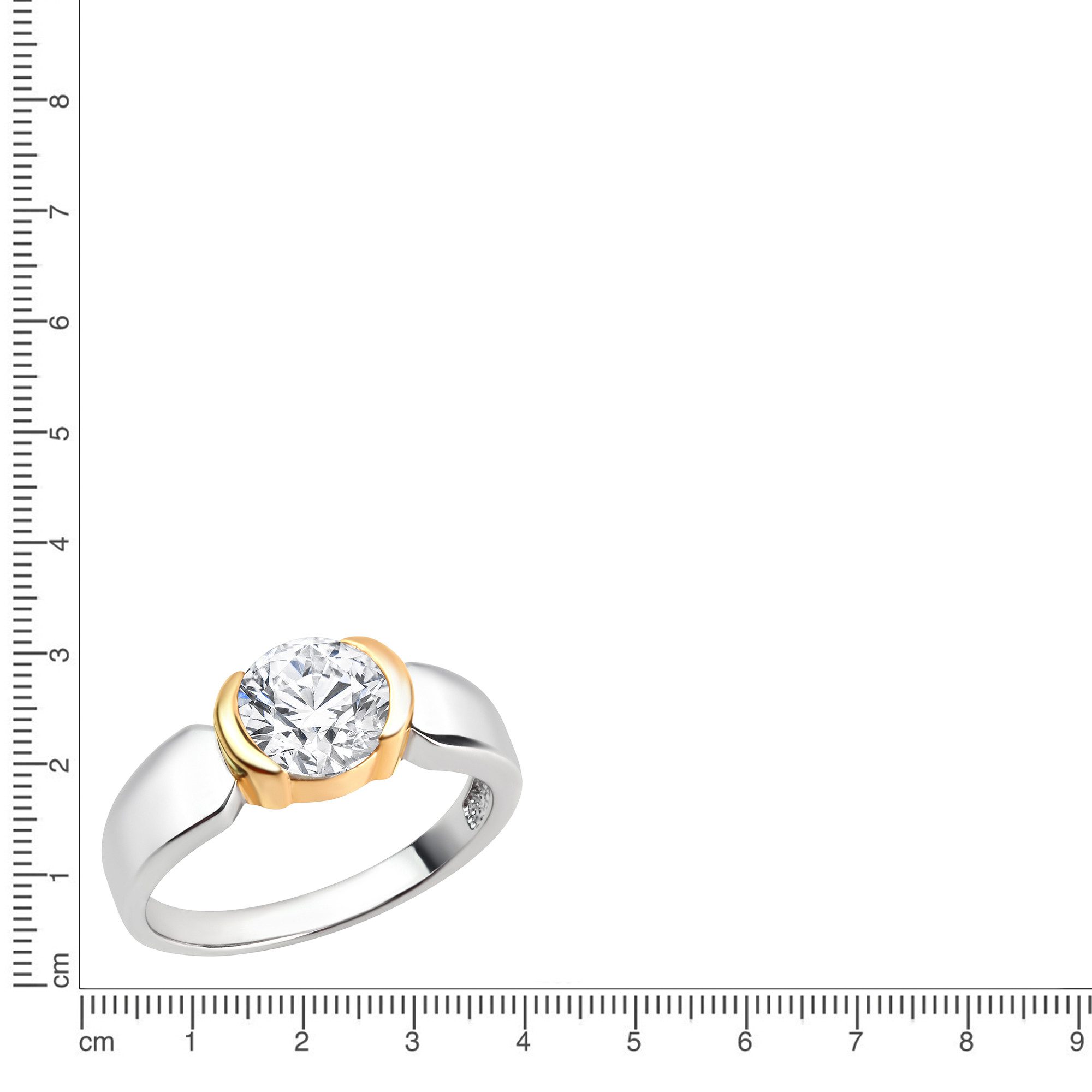 Vivance Fingerring 925/- Sterling Silber rhodiniert bicolor Zirkonia günstig online kaufen