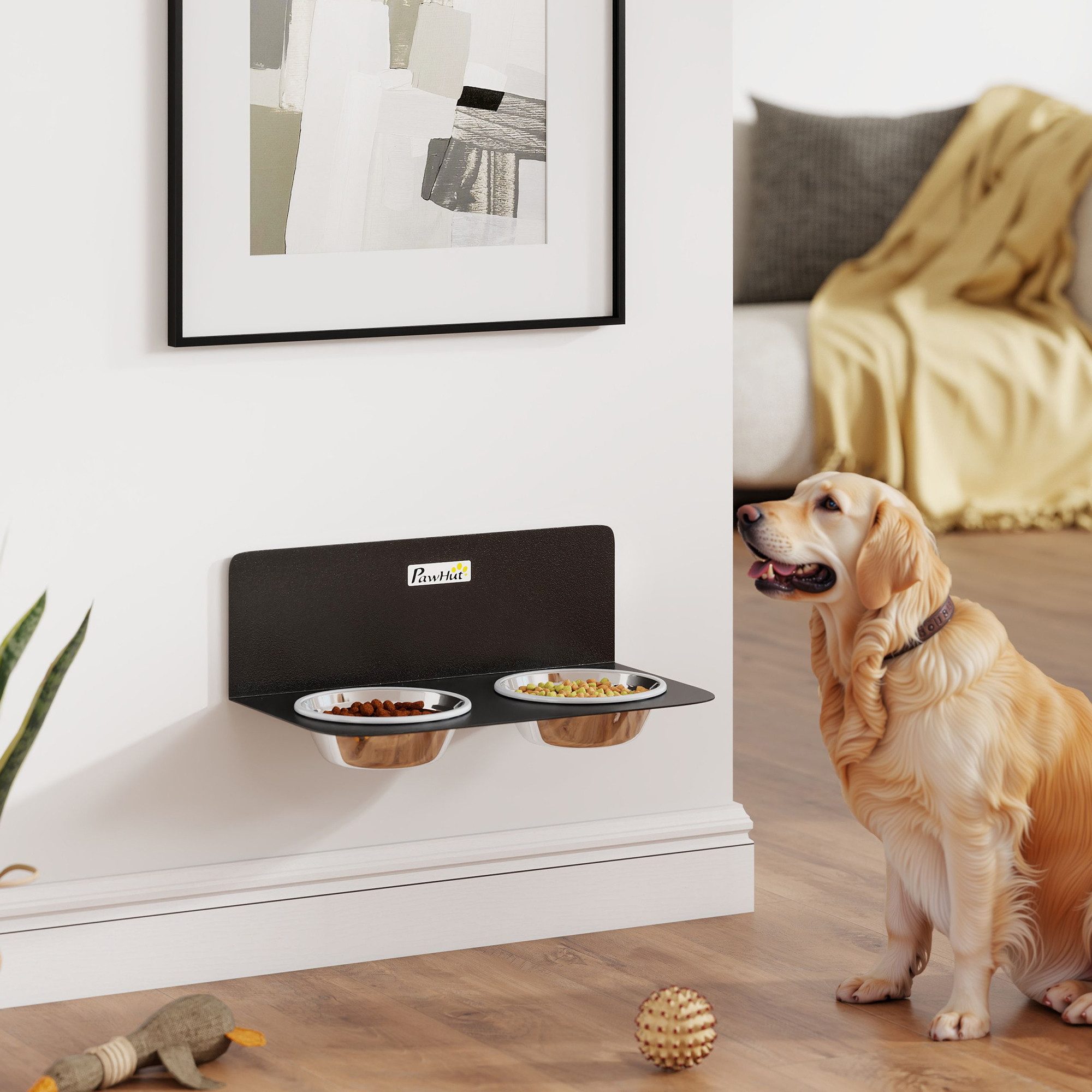PawHut Futternapf Hundenapf, Edelstahl, 2 x 800 ml, spülmaschinenfest