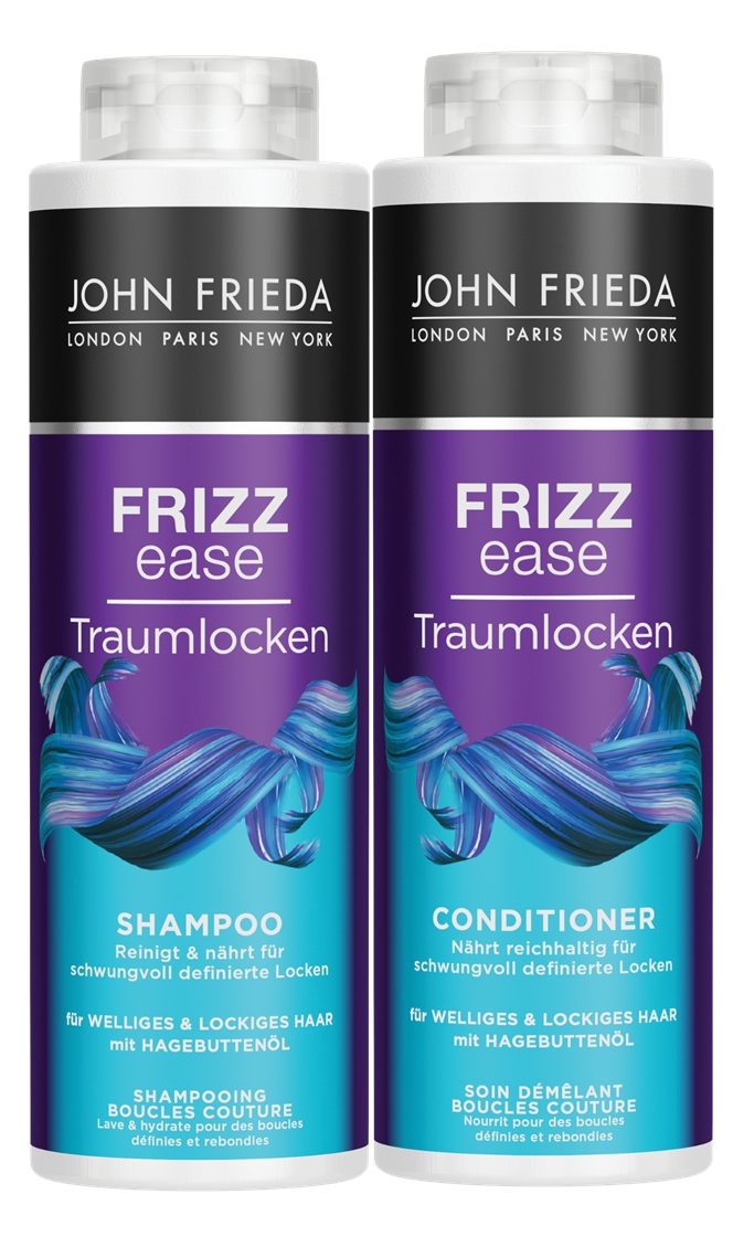 John Frieda Haarpflege-Set Frizz Ease Duo Traumlocken Shampoo + Conditioner 2x500ml, Duopack
