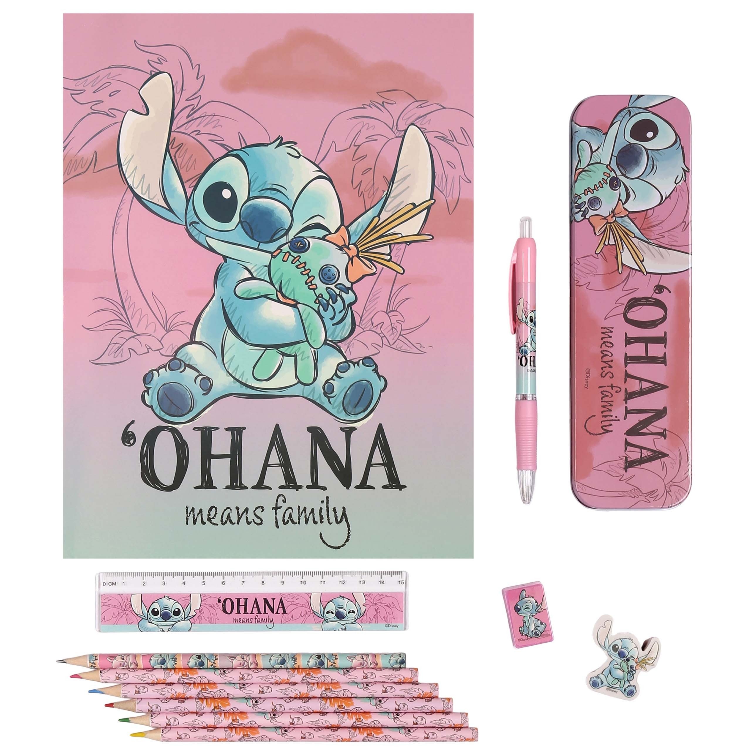 Sarcia.eu Federmäppchen DISNEY Stitch Schulset Mädchen, großes Schreibwaren-Set Zubehör