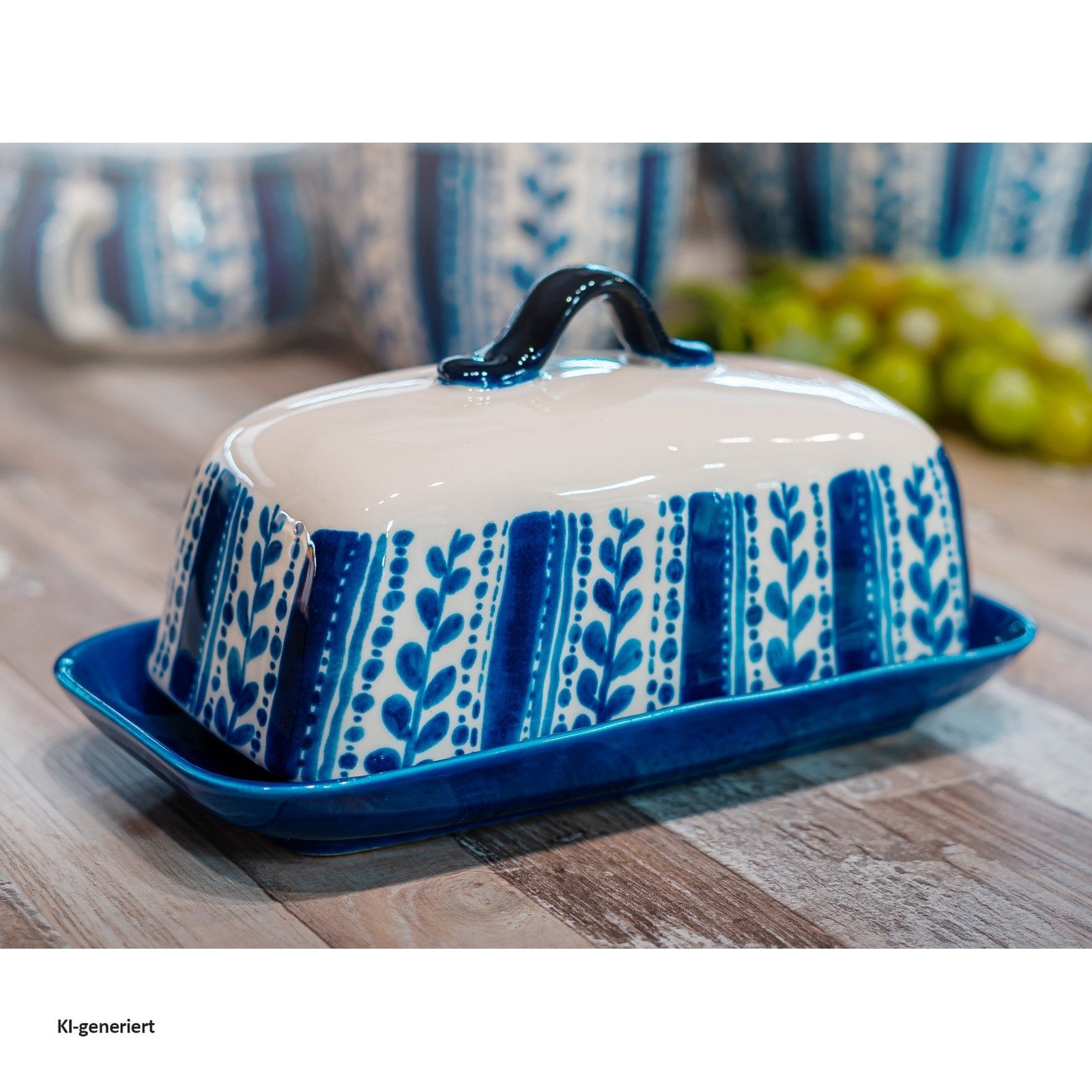 Neuetischkultur Butterdose Butterdose Keramik gemustert, Keramik, (1-tlg), inklusive Deckel