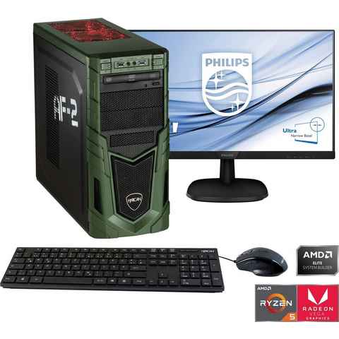 Hyrican Multimedia PC SET1898 Gaming-PC-Komplettsystem (24", AMD Ryzen 5 3400, Radeon RX Vega 11, 8 GB RAM, 480 GB SSD)