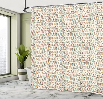 Abakuhaus Duschvorhang Moderner Digitaldruck mit 12 Haken auf Stoff Wasser Resistent Breite 175 cm, Höhe 180 cm, skandinavisch Doodle Socken Pattern