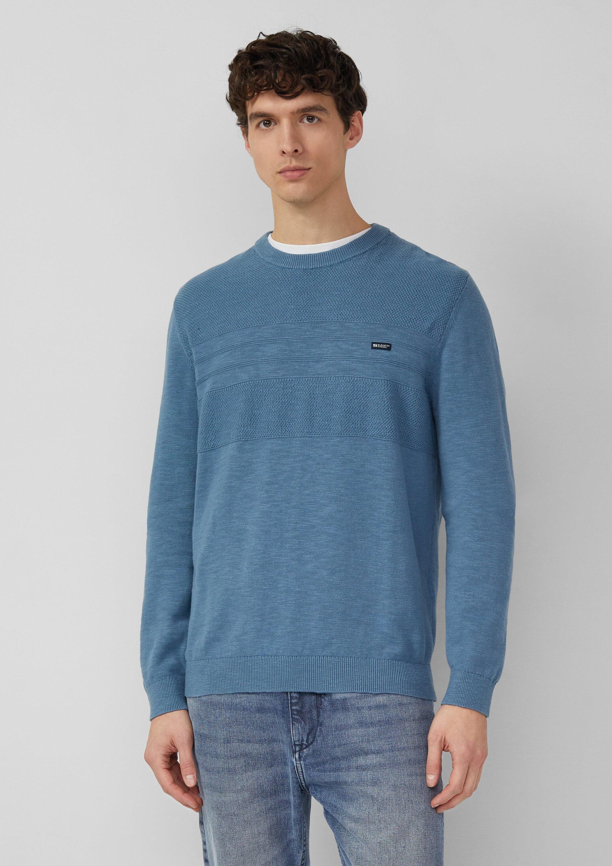 s.Oliver Longpullover Strickpullover Strickpullover aus Baumwolle mit Strukturmix