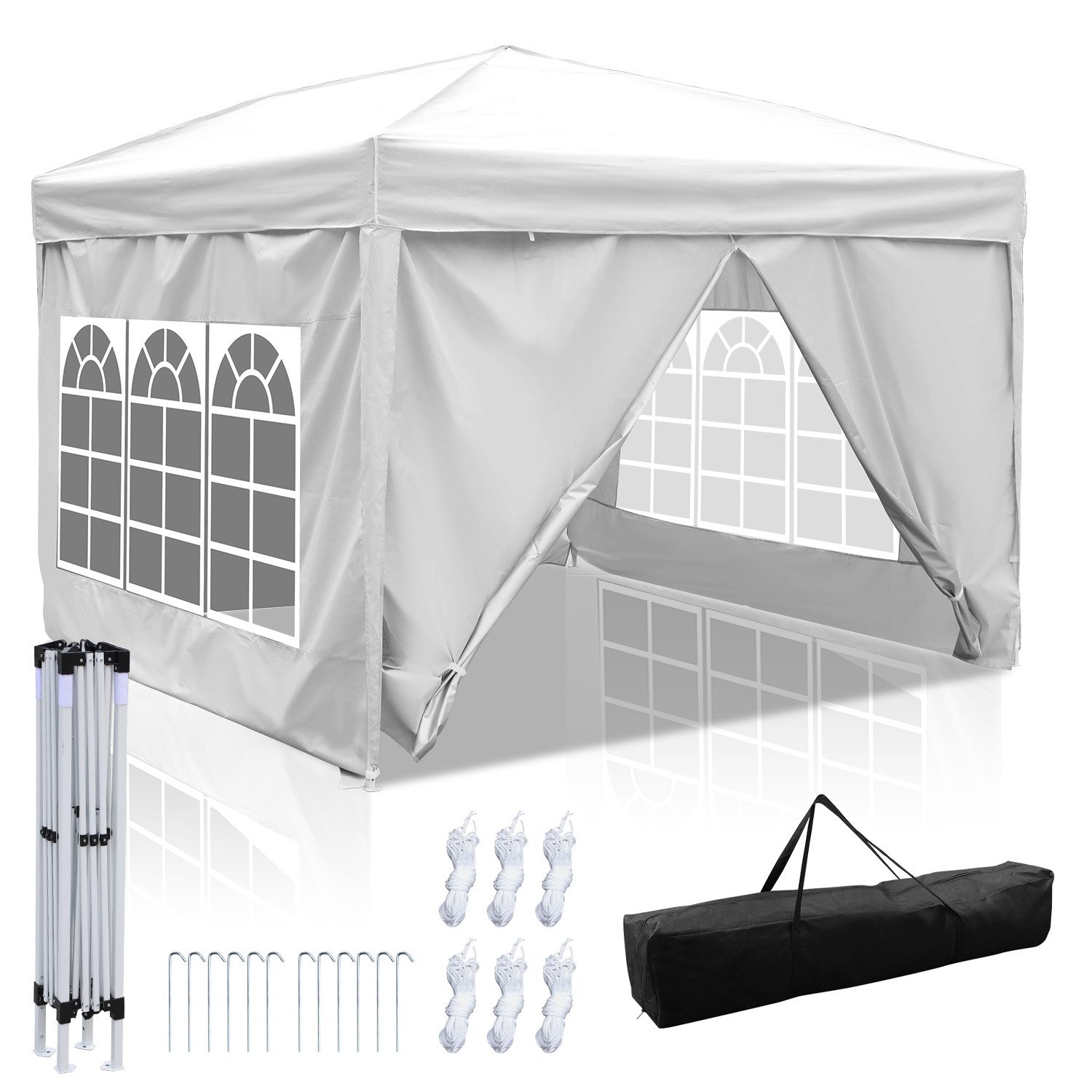 Clanmacy Faltpavillon Faltpavillon Pavillons Partyzelte UV-Schutz Wasserdich für Garten, mit 4 Seitenteilen, (packung)