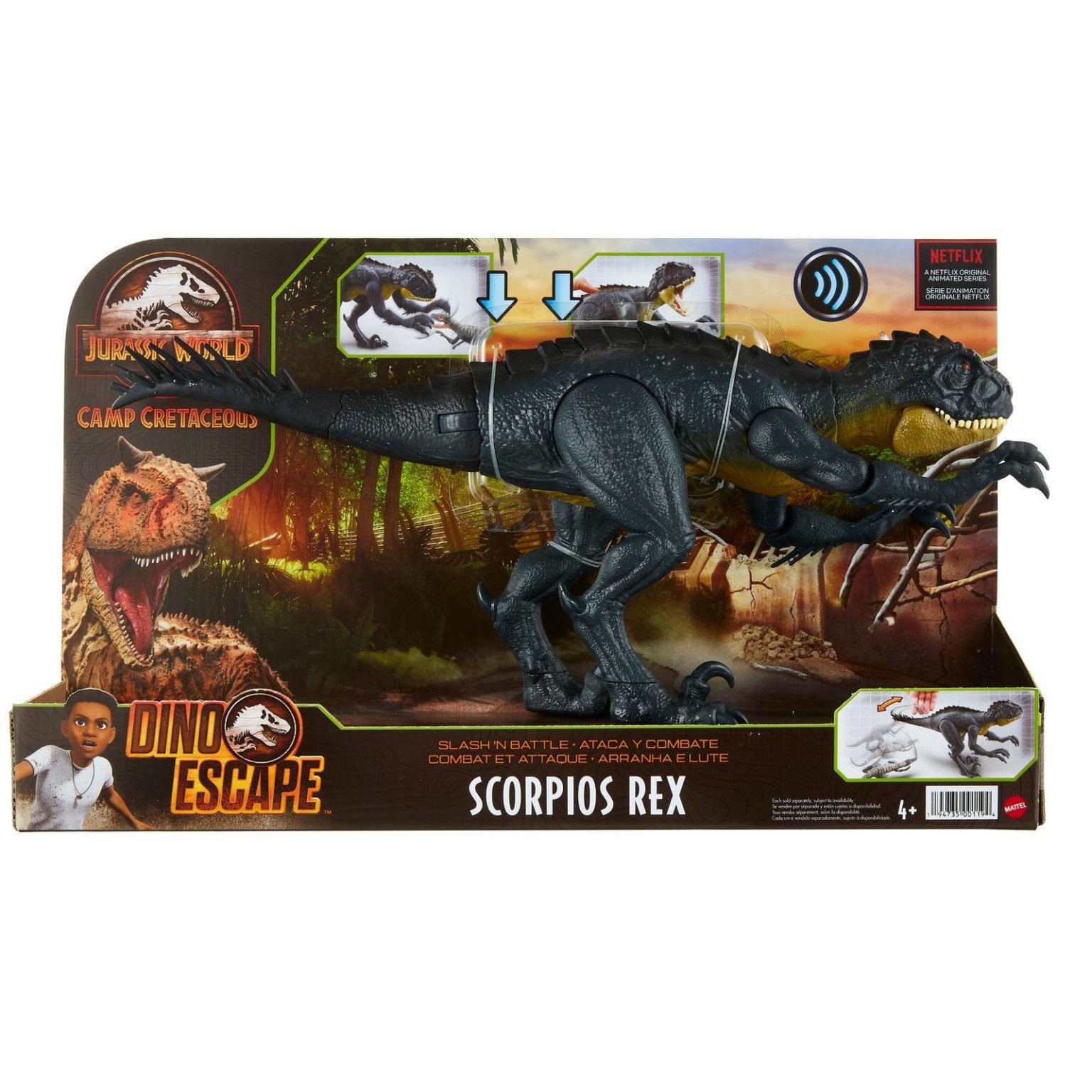 Jurassic World Spielfigur Mattel Jurassic World Kampfaction Scorpios Rex