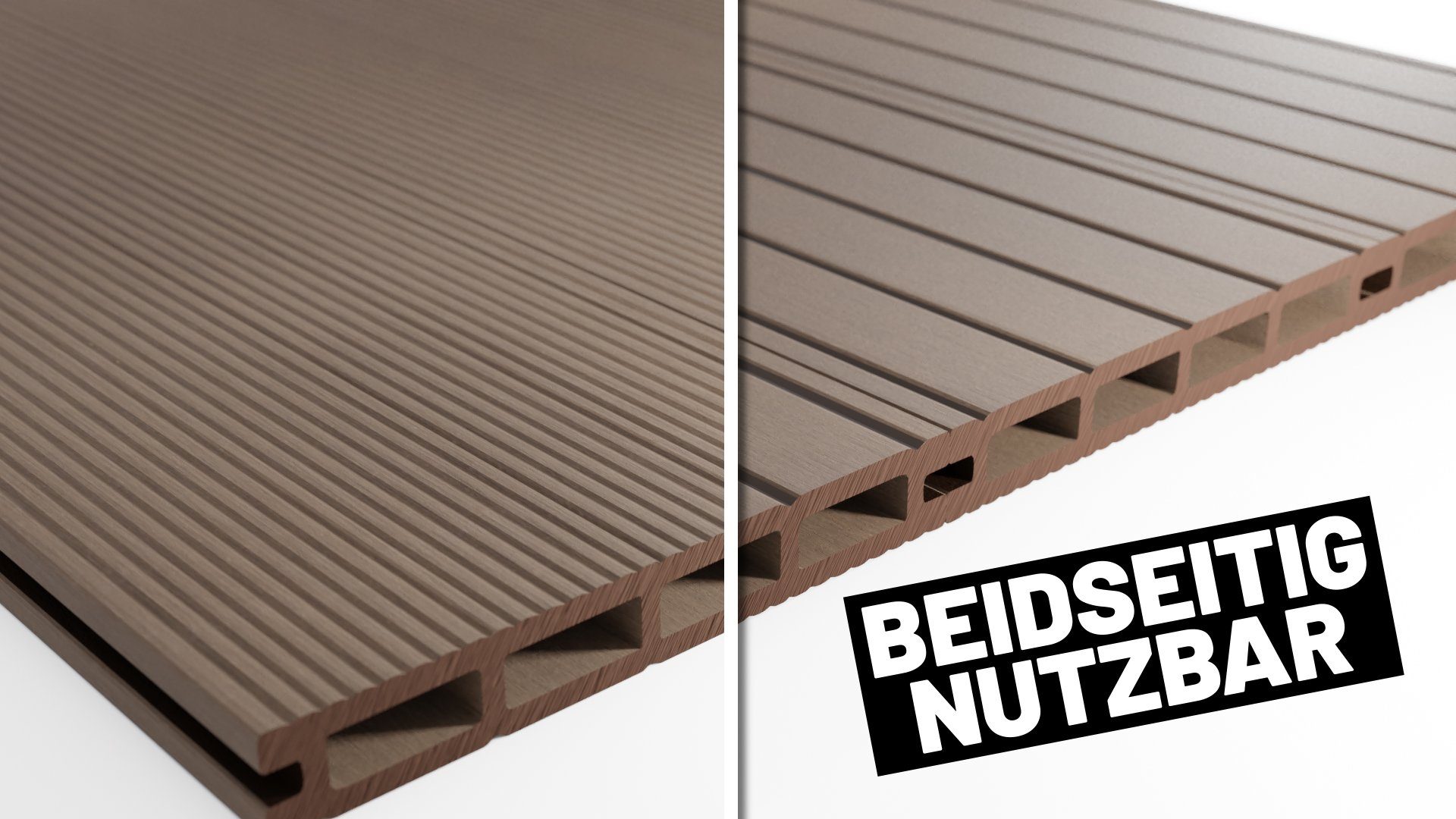 Endorphin Terrassendielen ® 8m² Braun WPC Terrassendielen Komplettset