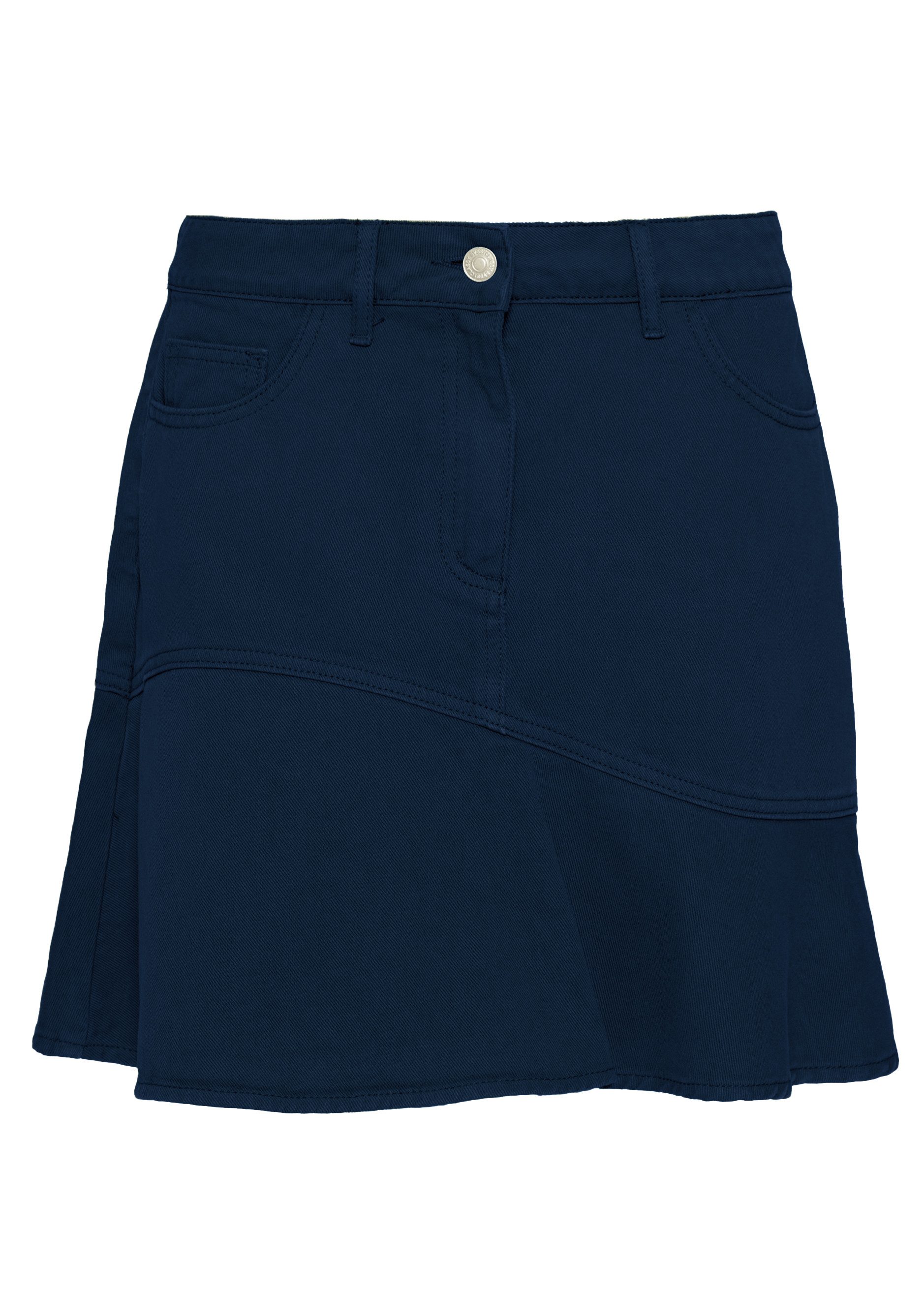 SASSYCLASSY A-Linien-Rock Jeans Rock mit Volant günstig online kaufen