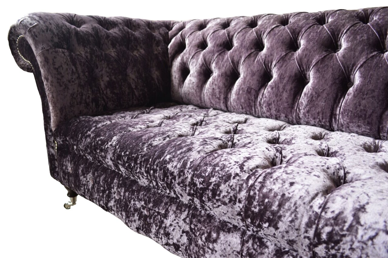 Sofa lila JVmoebel Chesterfield Chesterfield-Sofa in Großes 3-Sitzer modernes